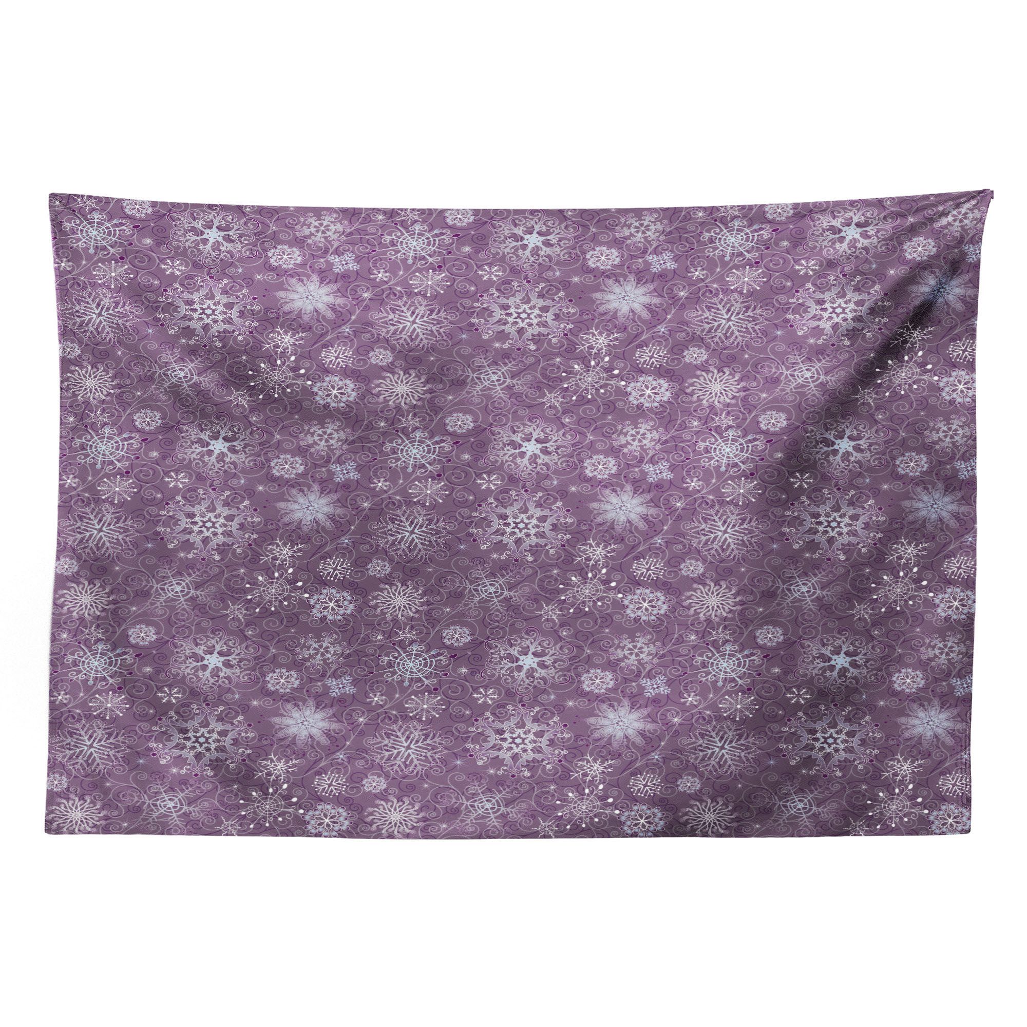 Abakuhaus Wandteppich aus Weiches Mikrofaser Stoff Für das Wohn und Schlafzimmer, rechteckig, Schneeflocke Weihnachten Blumen