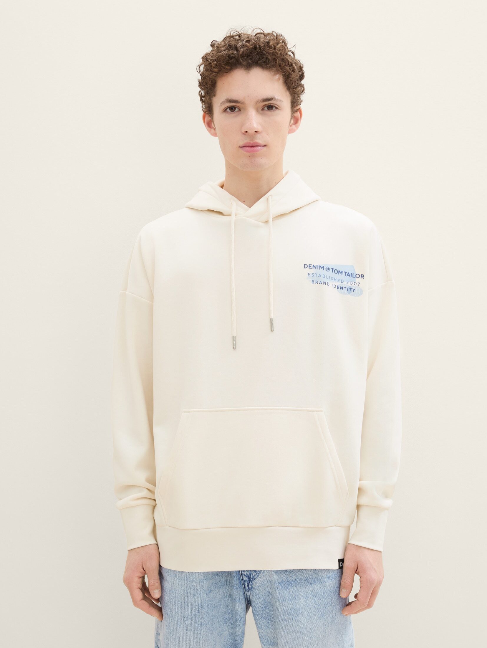 TOM TAILOR Denim Sweatshirt Oversize Hoodie Sweatshirt mit Rückenprint Oversize Hoodie Sweatshirt mit Rückenprint