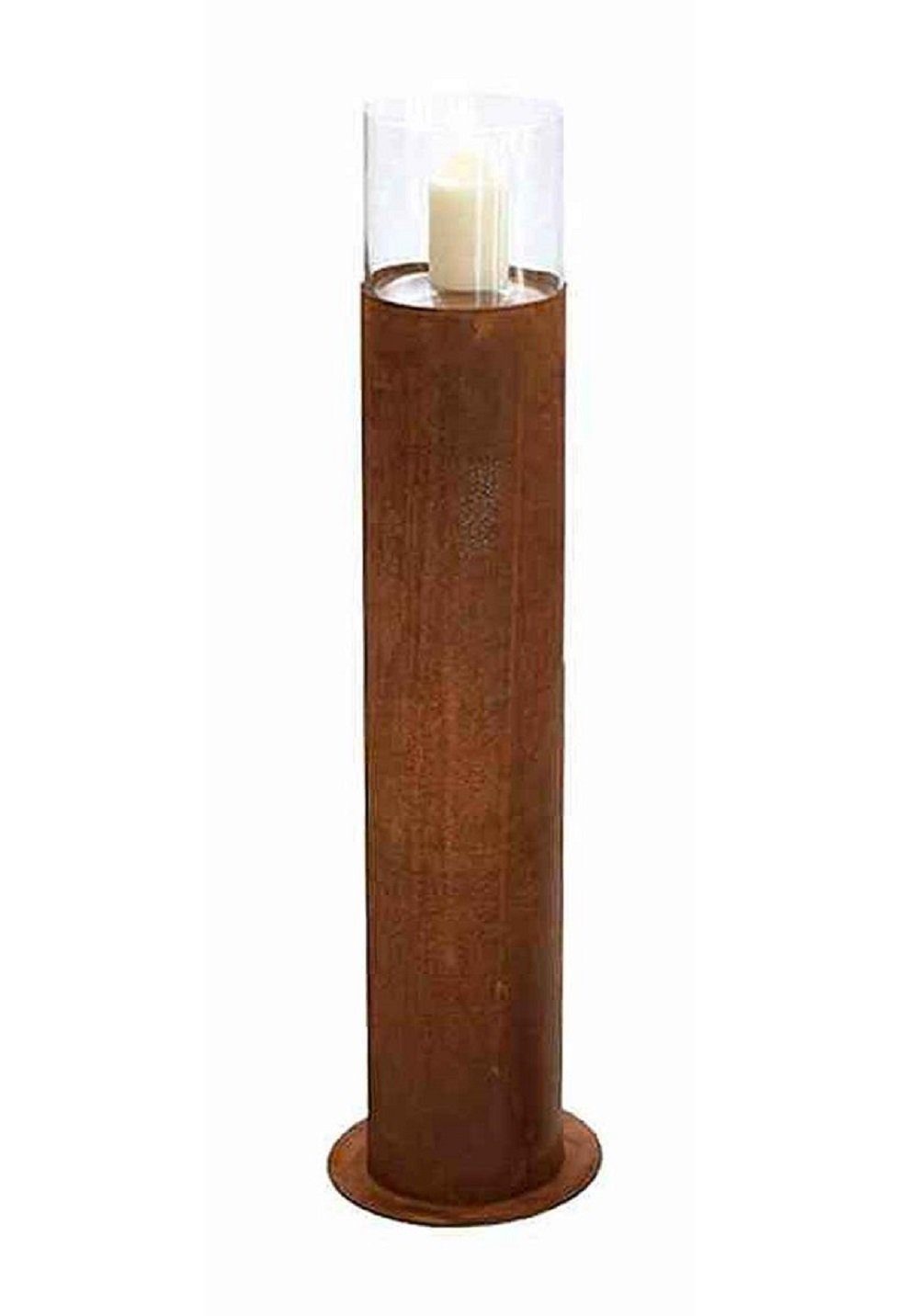 Linoows Windlicht Windlichtsäule, Laterne, rostige Säule 114 cm (Einzel Packung)