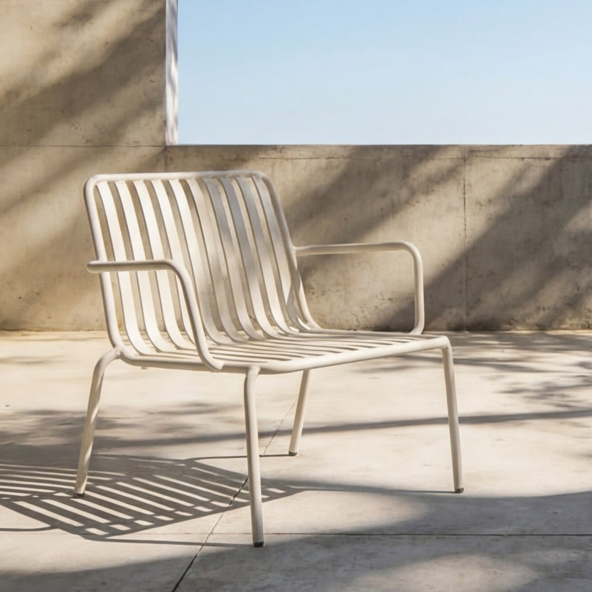 Tikamoon Gartenlounge-Set Gartenstühle aus Metall cream Gaby, (1-tlg)