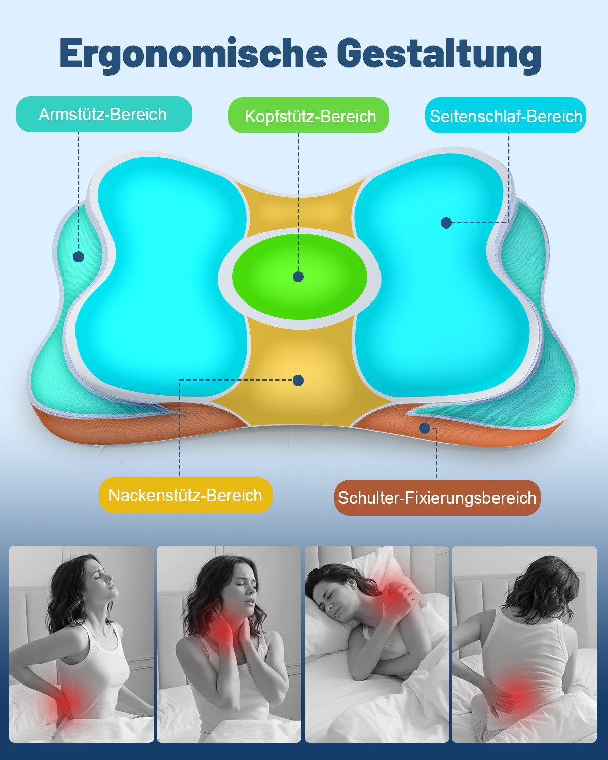 Esun Kopfkissen Nackenkissen Memory Foam Kissen, Ergonomisches Nackenschmer günstig online kaufen