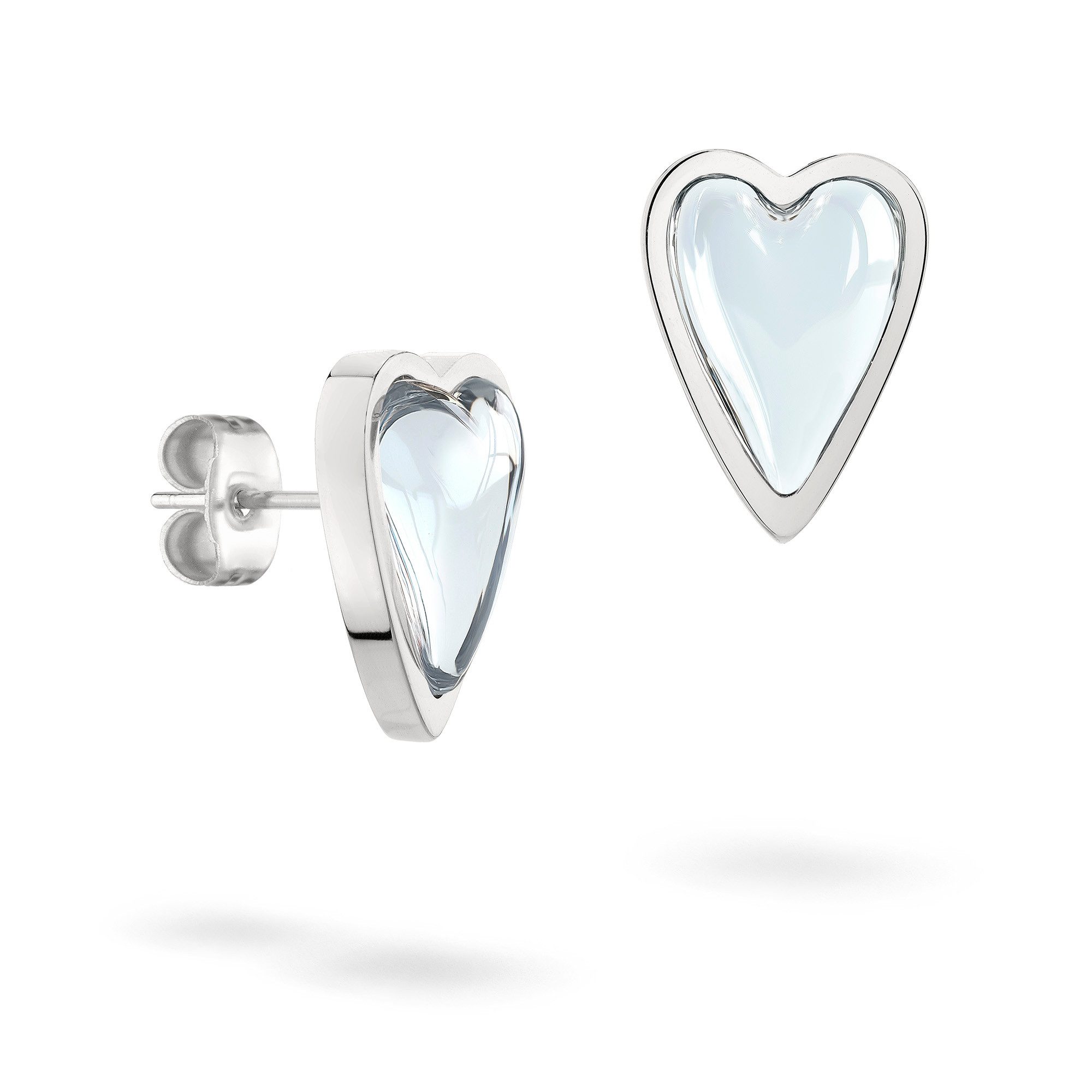 Paar Ohrstecker Schmuck Geschenk Edelstahl Ohrringe Glass Heart