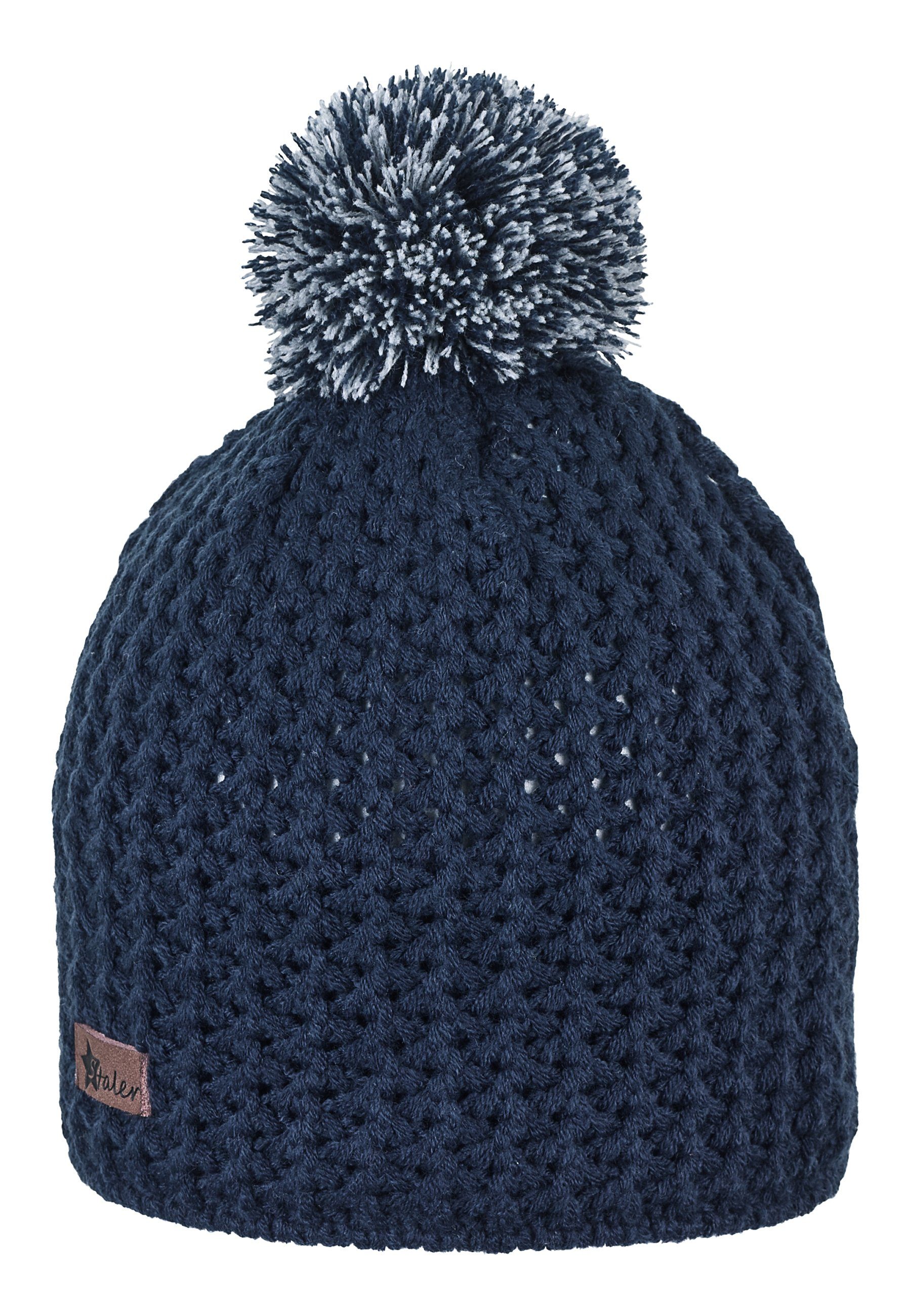 Sterntaler® Strickmütze Strickmütze (1-St) Mütze mit Pompon und coolem Zopf-Muster – Bild 3 von 5
