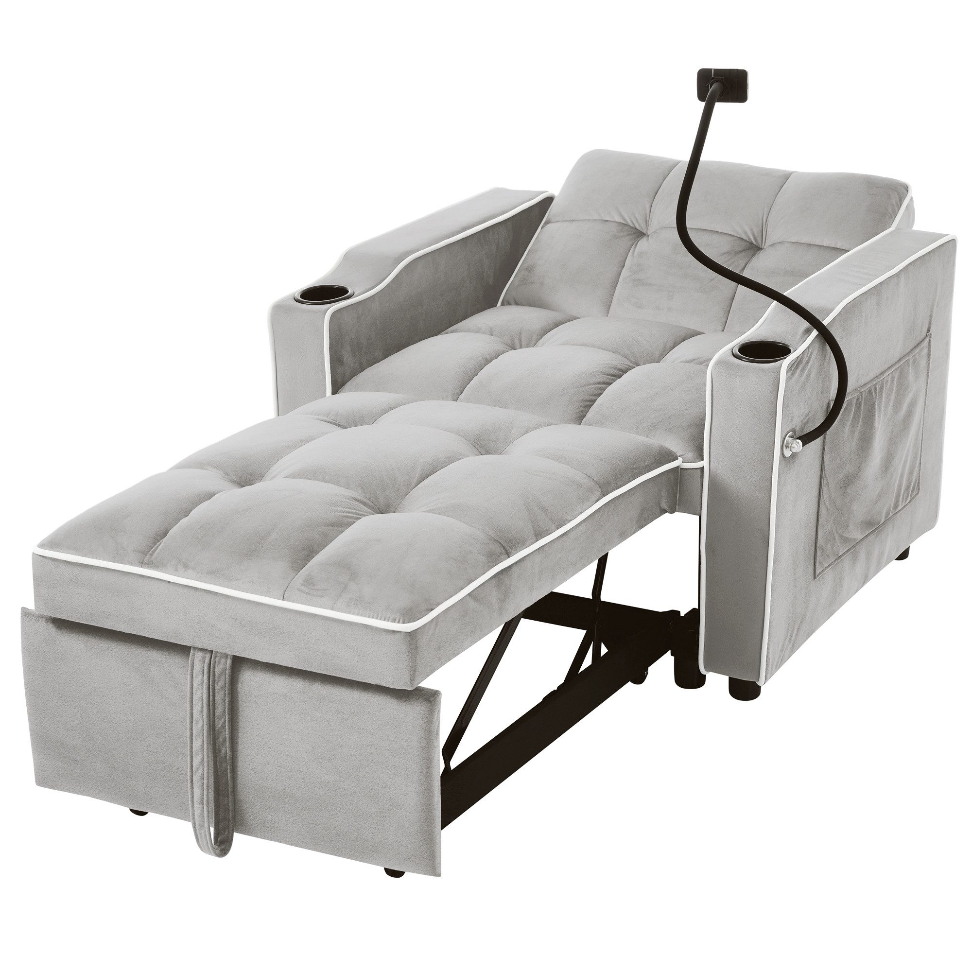 Merax Schlafsofa mit 3-in-1 Bettfunktion, Loungesessel günstig online kaufen
