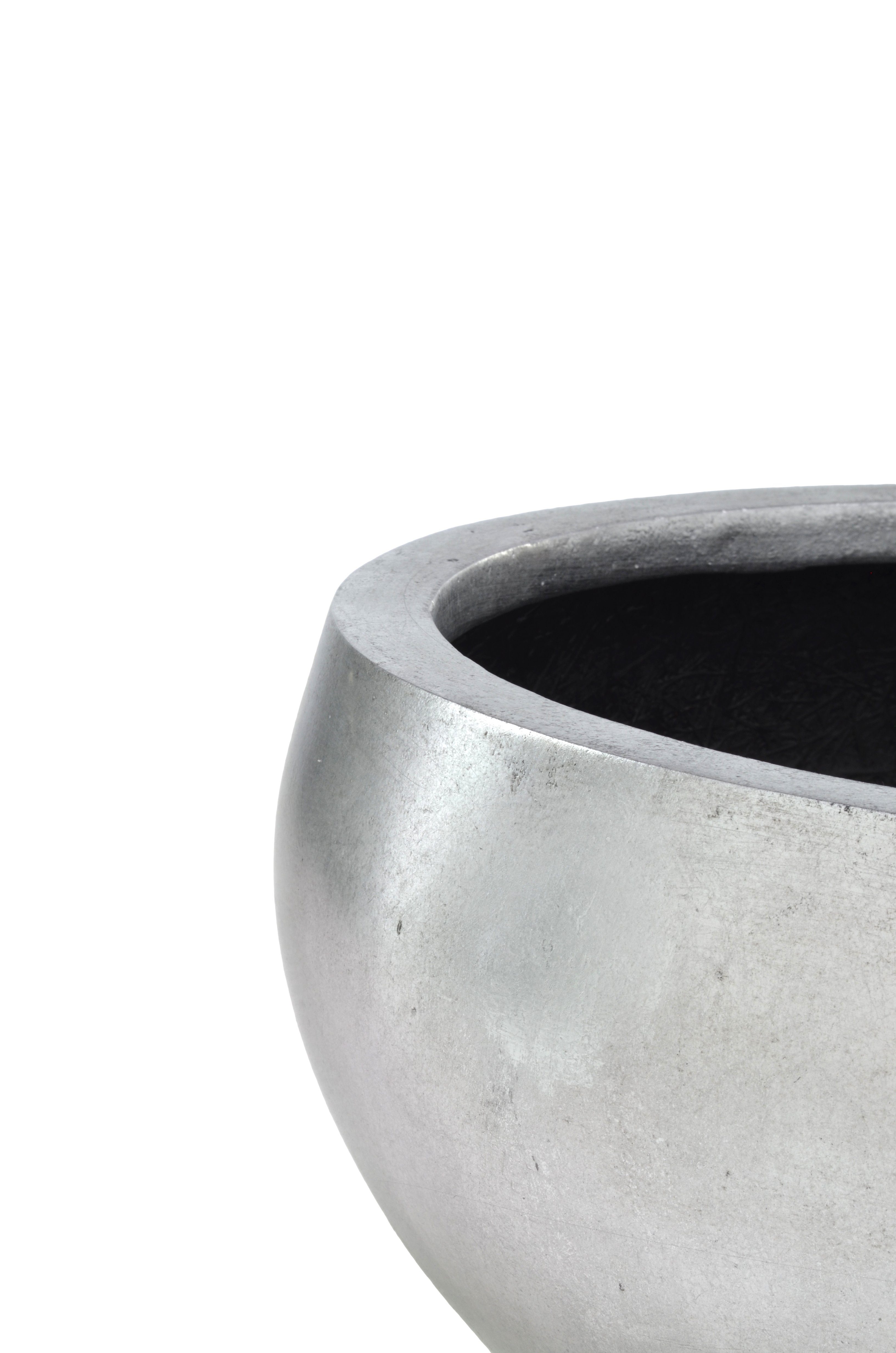 Flingora Pflanzschale Alodie, Fiberglas - Indoor - Silber - Ø 50 cm