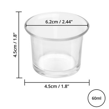 Belle Vous Dekoobjekt Transparent Glass Tealight Holders (6 pcs) - Candle Jars 4.5 x 4.5 cm, Glass Tealight Holders (6 pcs) - 4.5 x 4.5 cm