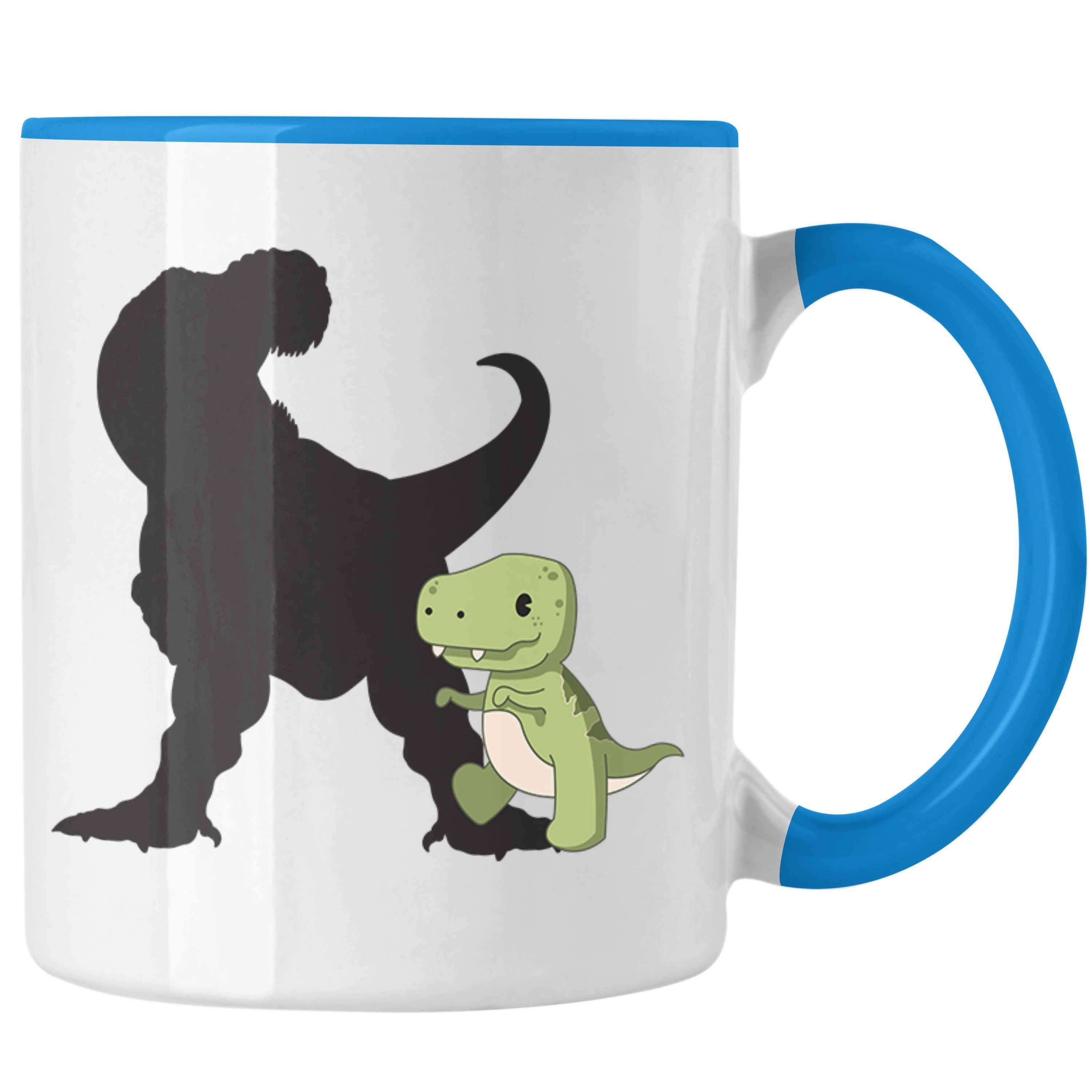 Jungen T-Rex Geschenkidee Jungs Trendation Trendation Tasse Tasse - Blau Dinosaurier Schatten Lustige Grafik Geschenk Dino