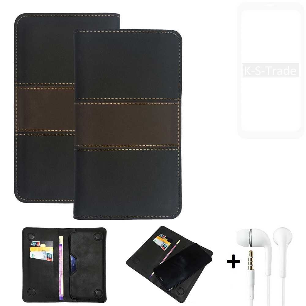 K-S-Trade Handyhülle für Samsung Galaxy Z Flip, Handyhülle + Kopfhörer Schutzhülle Walletcase Bookstyle Tasche