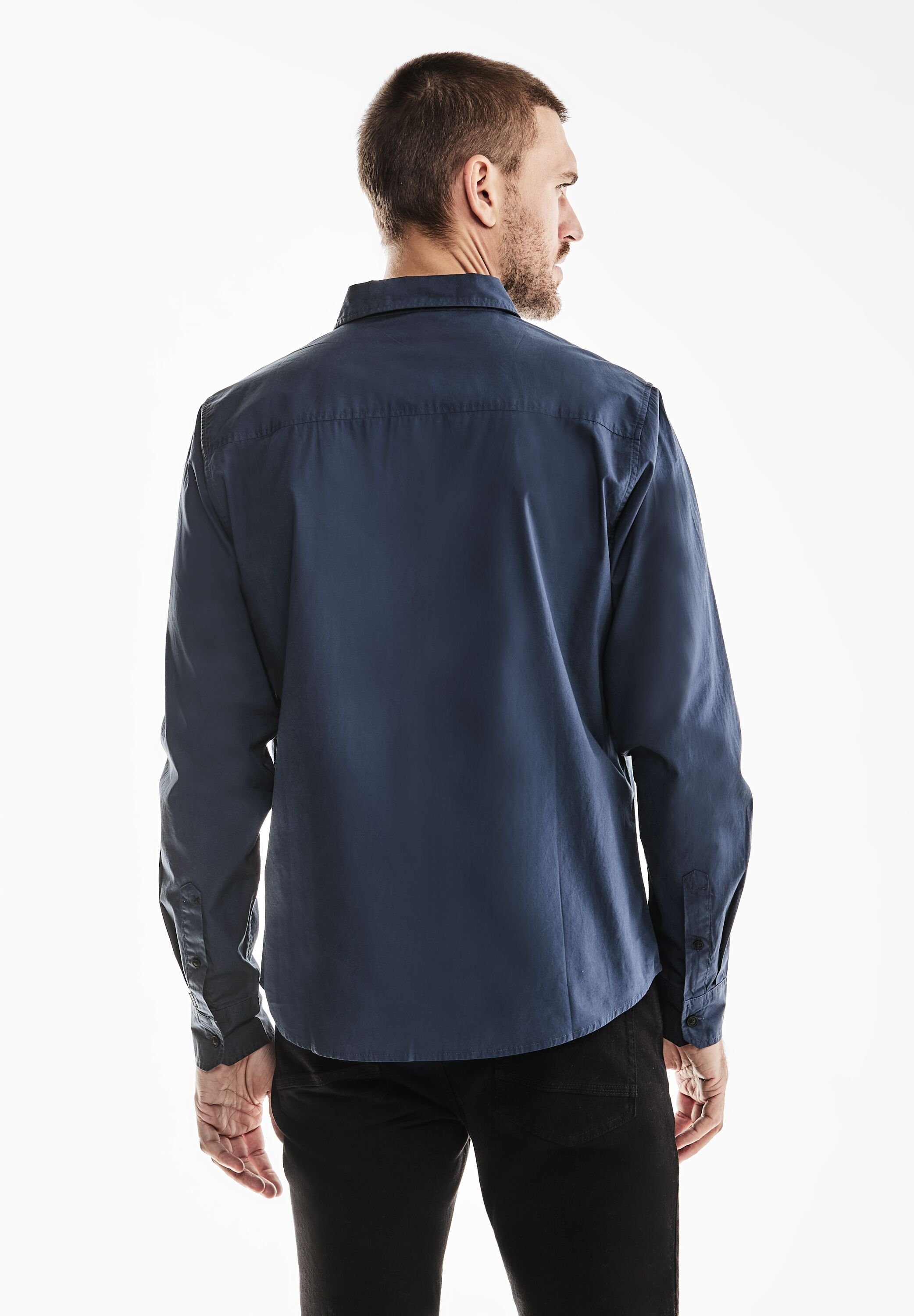 STREET ONE MEN Langarmhemd aus reiner günstig online kaufen