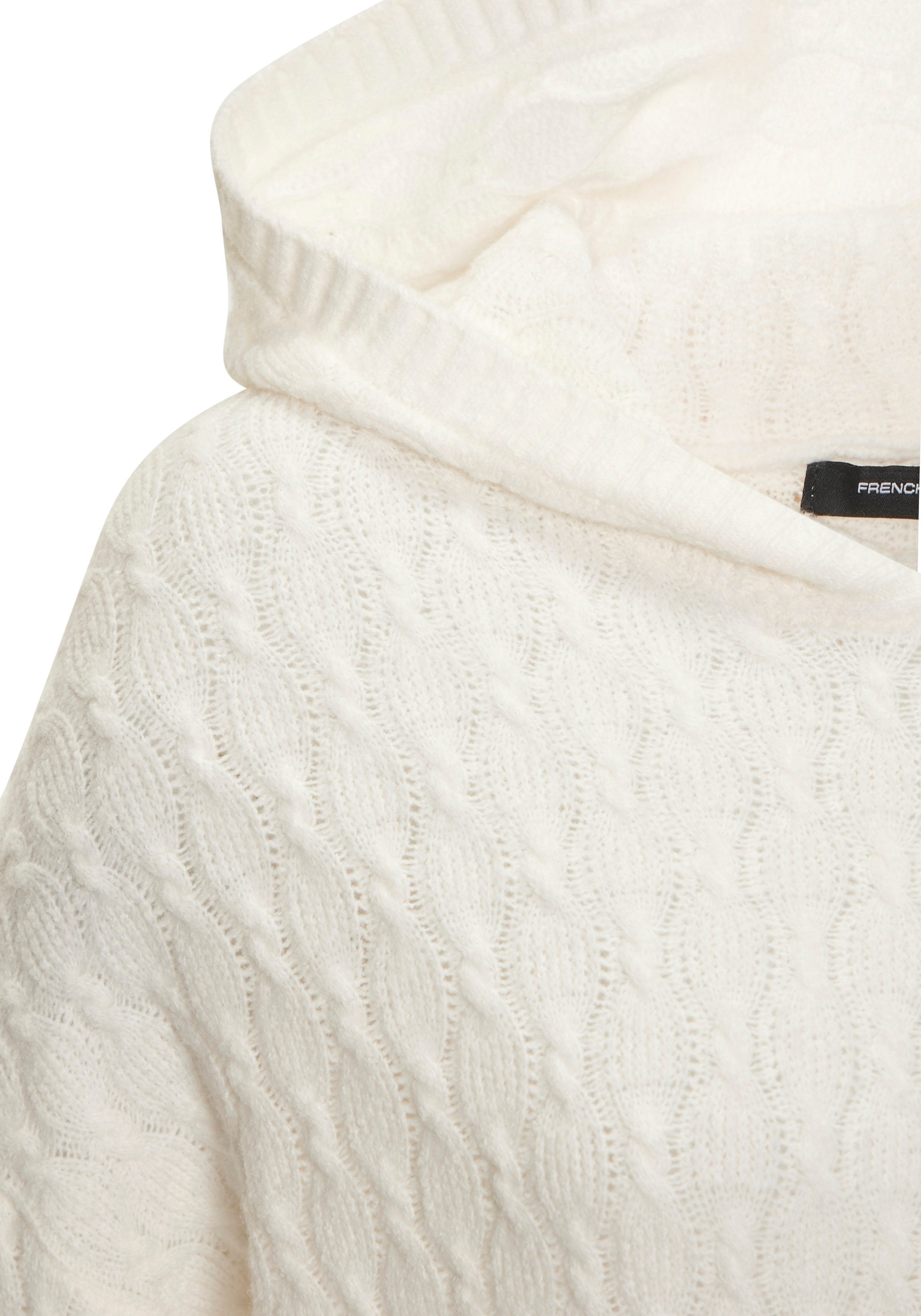 French Connection Kapuzenpullover mit Zopfmuster und Rippbündchen, Loungewear