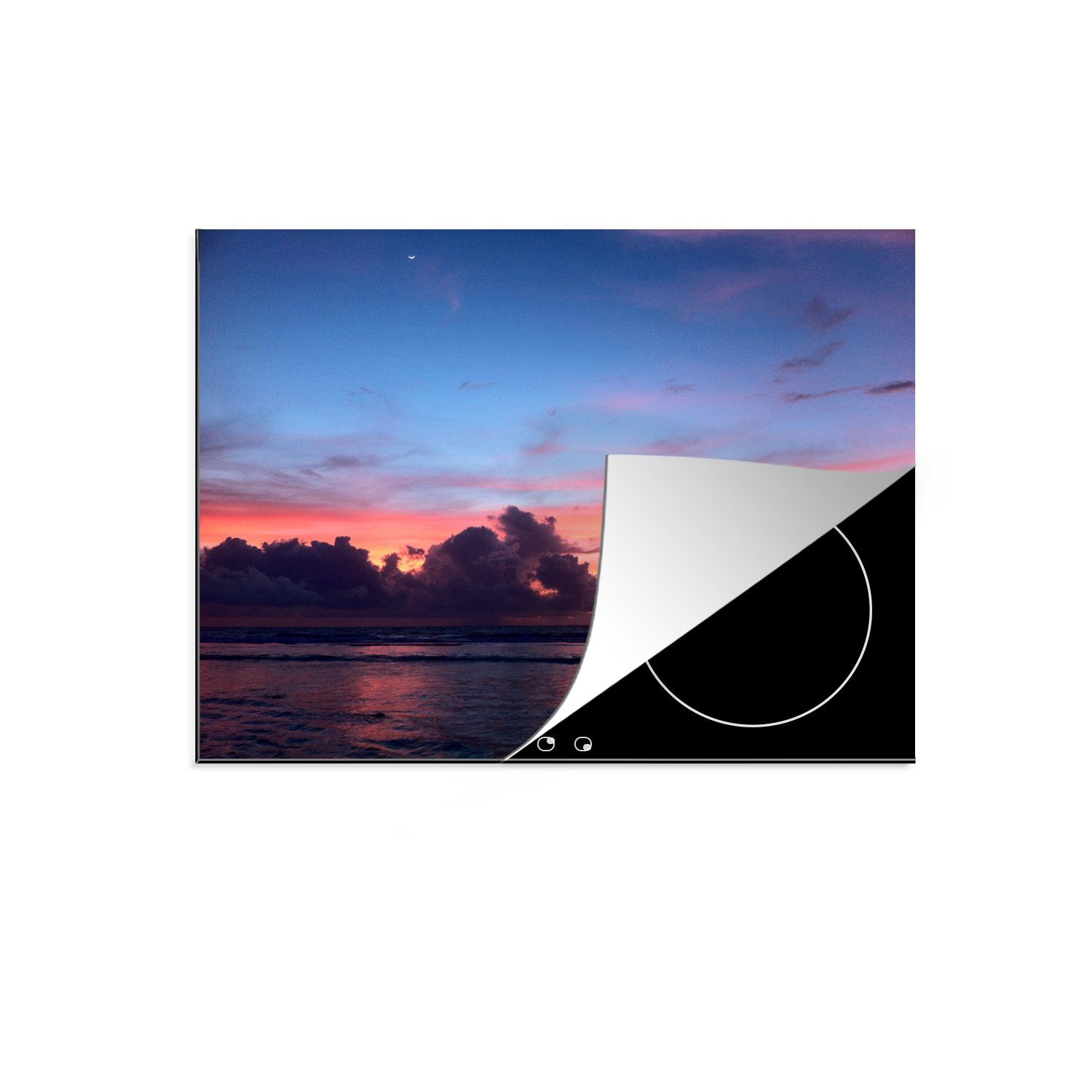 MuchoWow Herdblende-/Abdeckplatte Sonnenaufgang auf Nauru, Vinyl, (1 tlg), 70x52 cm, Mobile Arbeitsfläche nutzbar, Ceranfeldabdeckung
