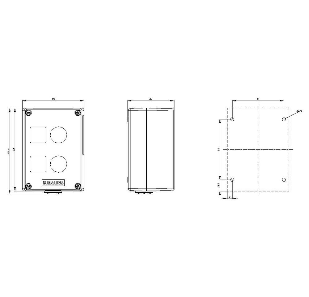 Thumbnail - SIEMENS Relais-Modul Siemens 3SU1852-0AA00-0AB1 Leergehäuse 2 Einbaustellen, für Bodenbefes, (3SU1852-0AA00-0AB1)