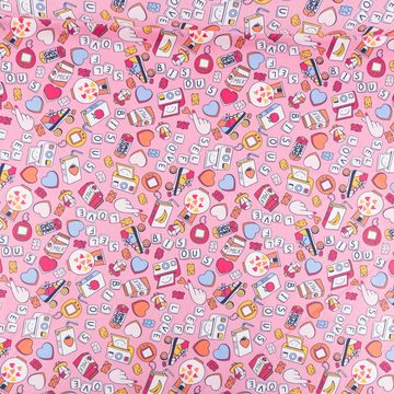 SCHÖNER LEBEN. Stoff Baumwollstoff Webware Girlpower pink 1,47m Breite, atmungsaktiv