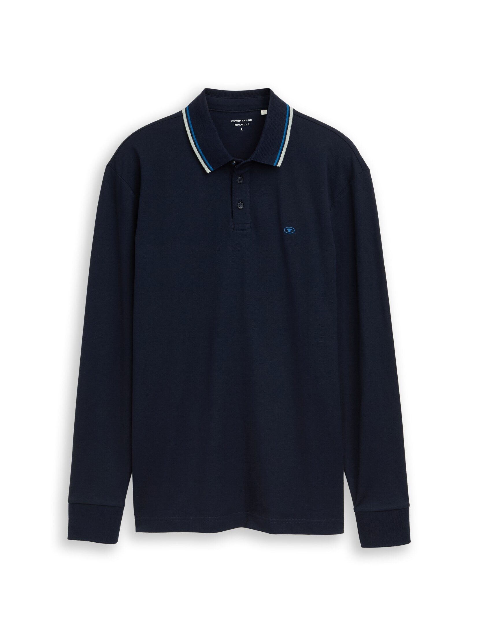 TOM TAILOR Langarm-Poloshirt Poloshirts Langarm Poloshirt mit Logo-Print günstig online kaufen