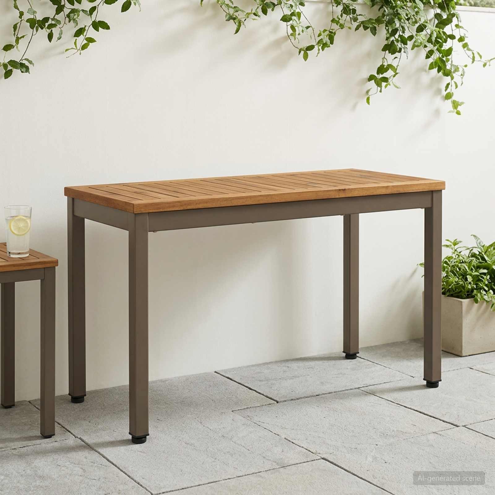 vidaXL Gartenbank Gartenbank 80,5 x 35 x 45 cm Massivholz Natur und Kaffee (1-St)