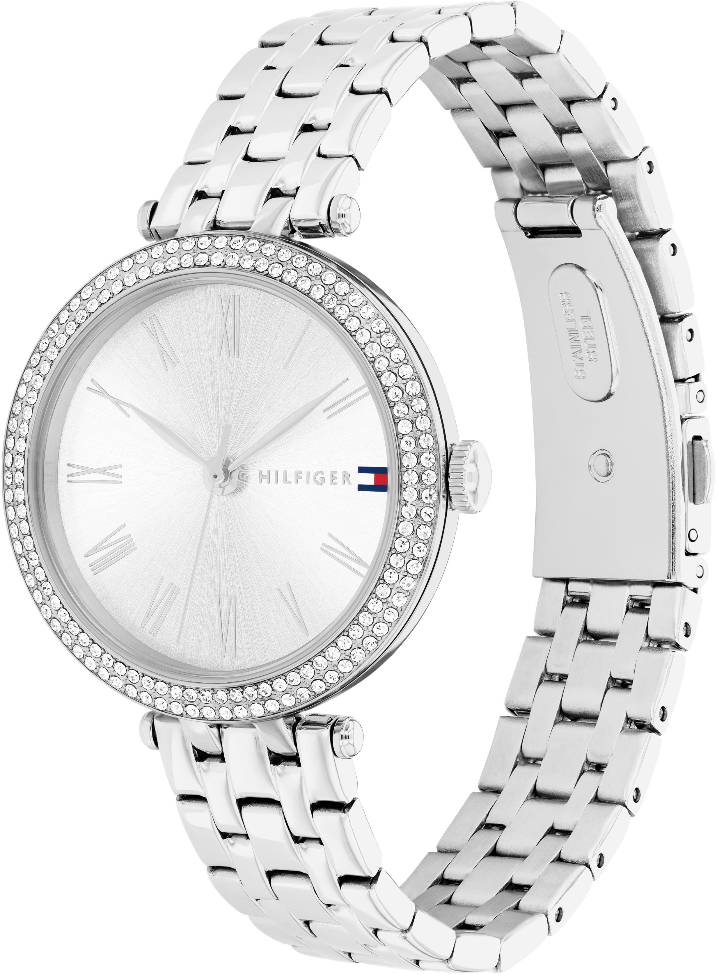 Tommy Hilfiger Quarzuhr NATALIE 1782719, Armbanduhr, Damenuhr, Glaskristall günstig online kaufen