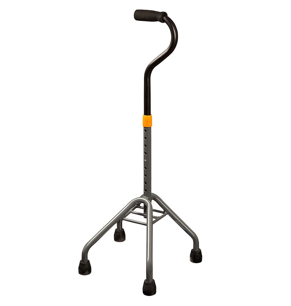 Dietz Group Gehstock TOMTAR VFG Vierfußgehhilfe Made in Germany, Leichtes Material, Robuste Stockpuffer, Höhenverstellbar in 9 Stufen, Weicher Handgriff