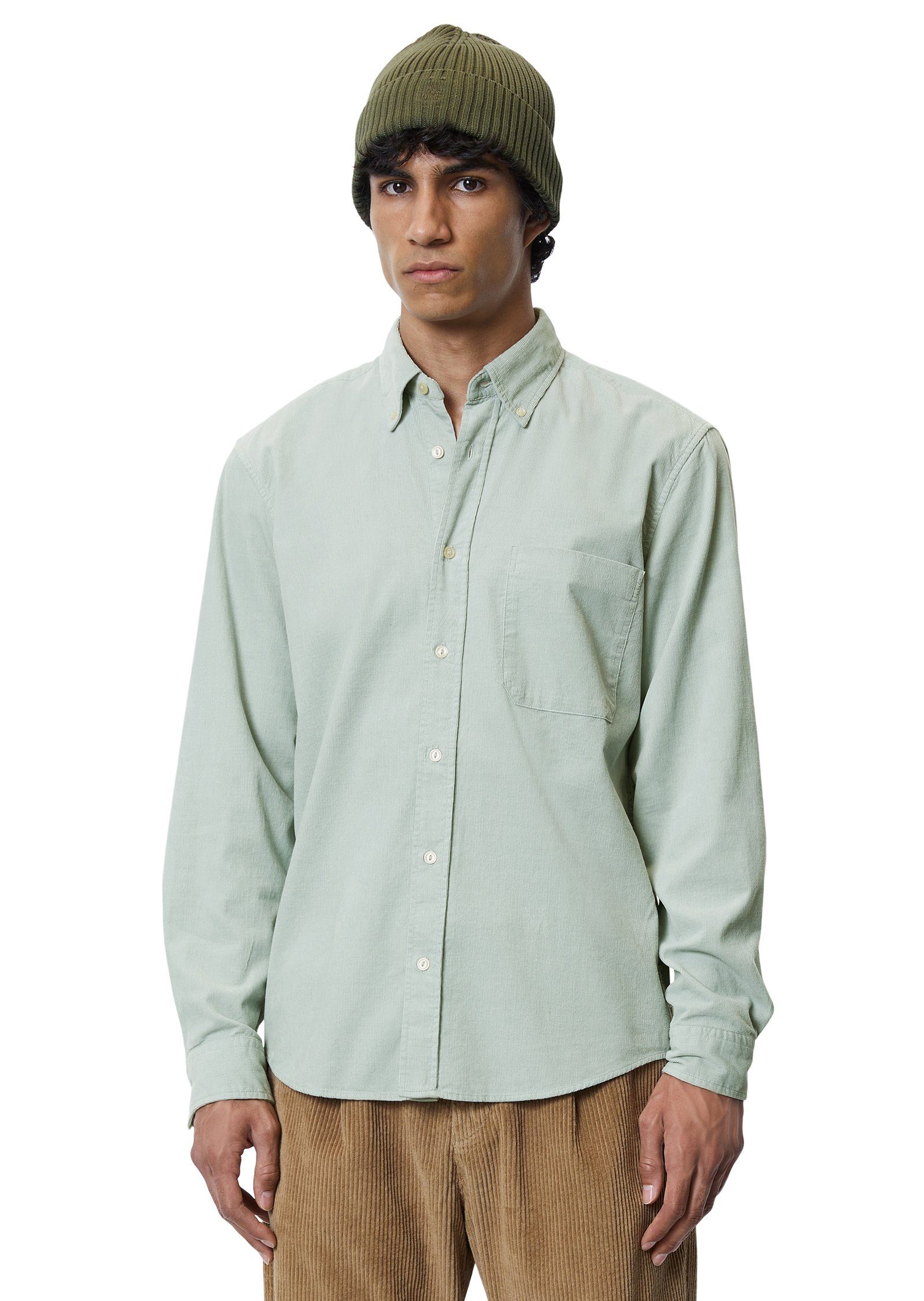 Marc O'Polo Langarmhemd aus reiner Bio-Baumwolle hellblau