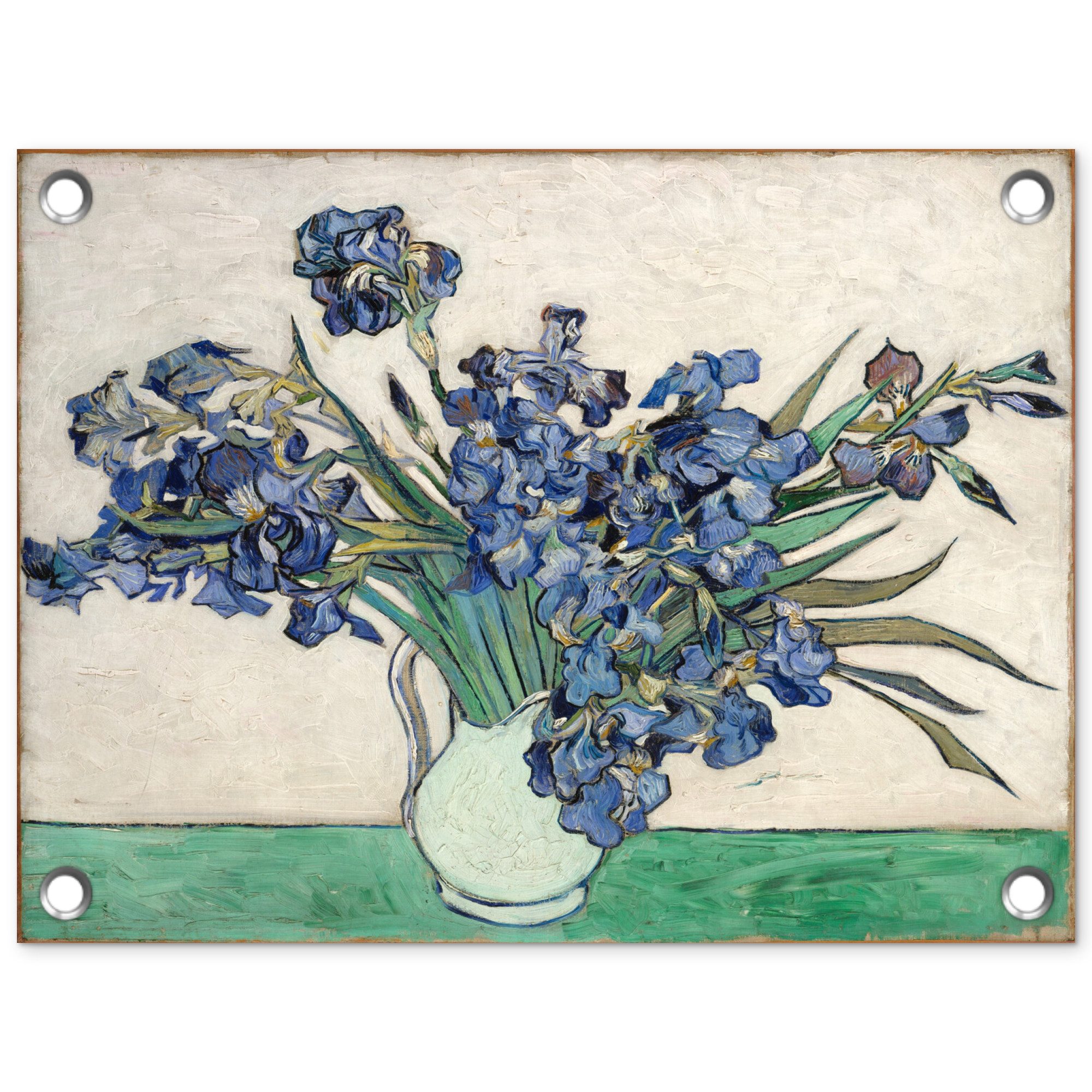 OnlyWow Poster für Garten Stilleben mit Schwertlilien - Vincent van Gogh, Gartenposter, Outdoor Bilder, Gartendekoration Bild, 40x30 cm