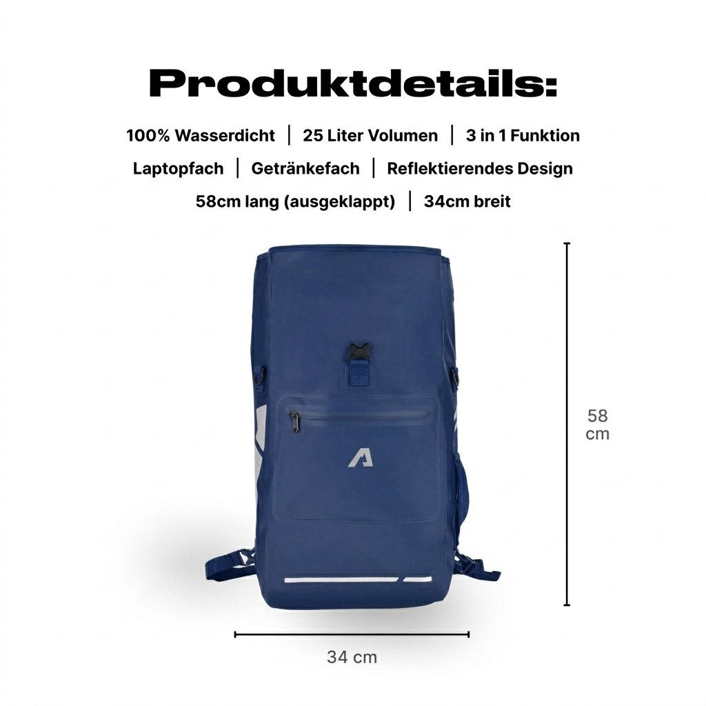 Alpensattel Fahrradtasche 3 in 1 Fahrradtasche (Einzelartikel, 1-tlg., 3-in-1 Tasche: Rucksack, Umhängetasche, Gepäckträger), 3in1 Fahrradtasche: Rucksack, Umhängetasche & Gepäckträger