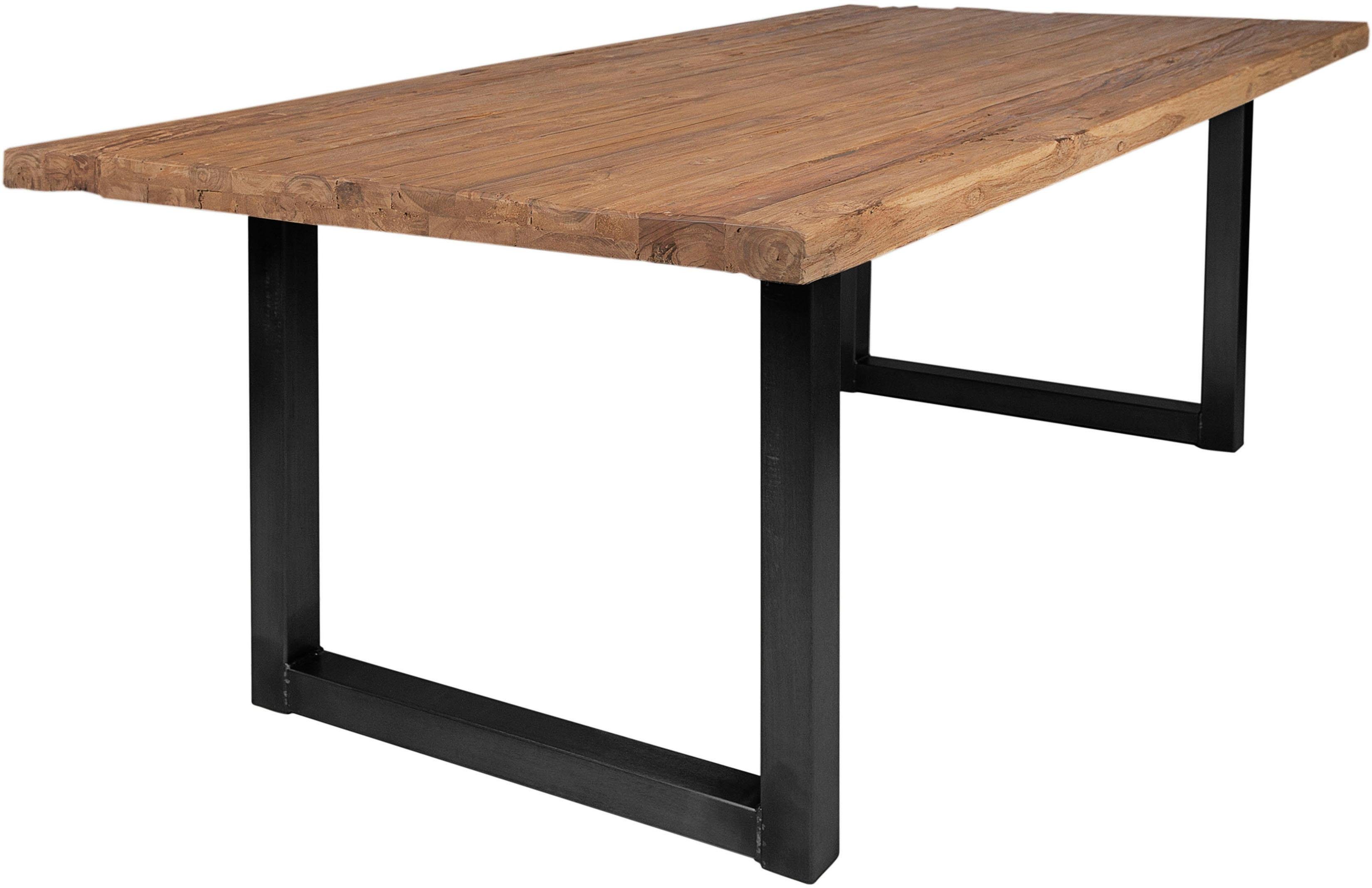 Altholz recyceltem recyceltem mit mit aus SIT Tischplatte Teakholz Tops&Tables, Moderner rustikaler Esstisch aus Tischplatte Teak, Esszimmertisch