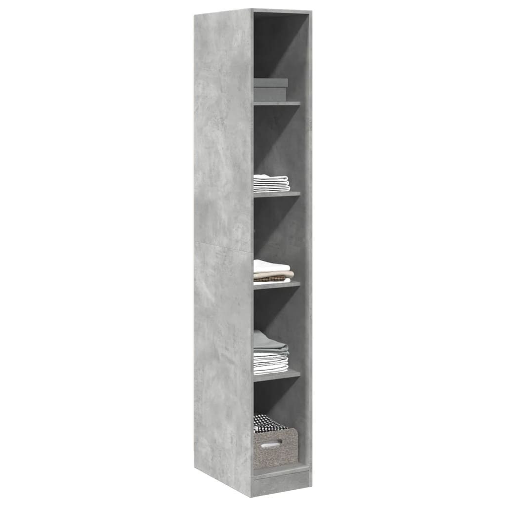 vidaXL Bücherregal 30 x 50 x 200 cm Bücherregal Holz 5 Fächer Betongrau 30x50x200 cm für