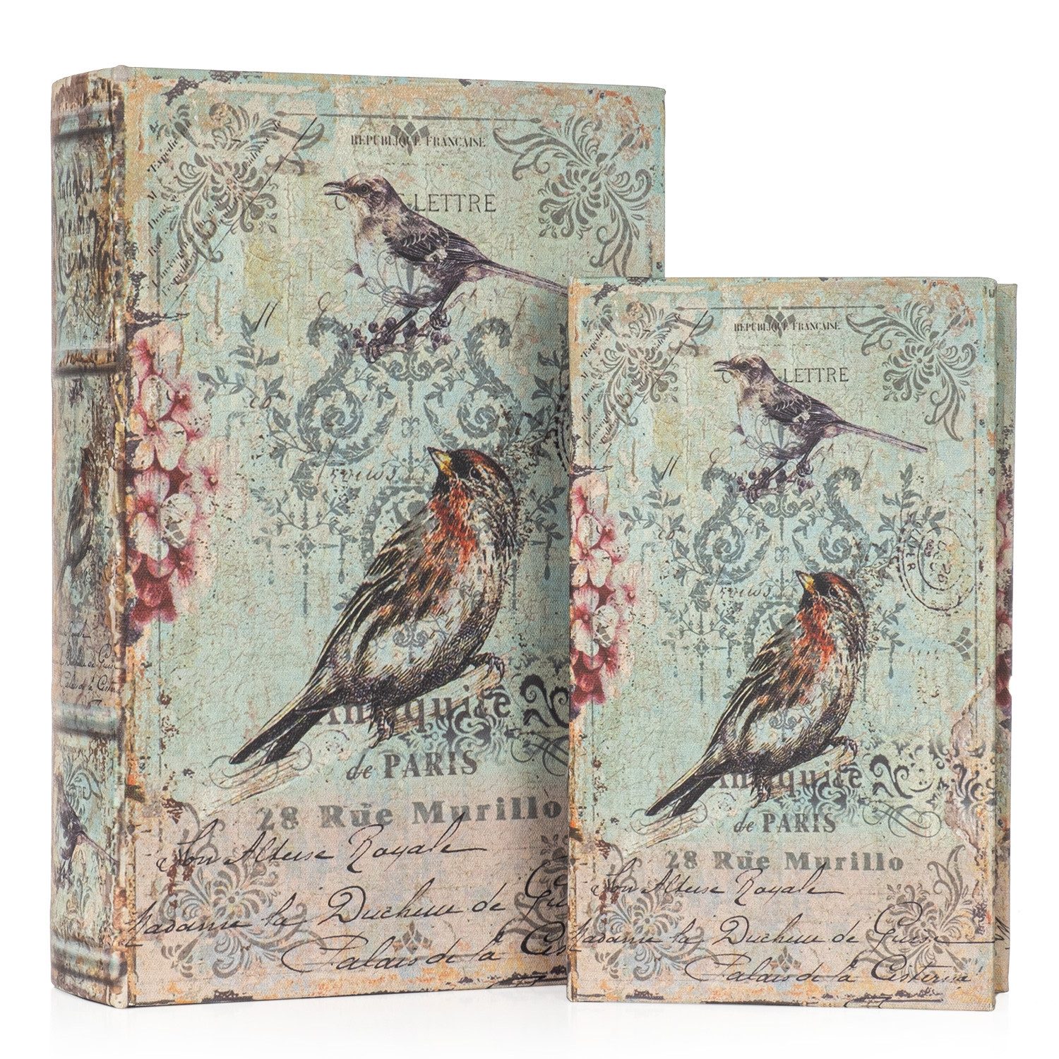 Moritz Etui Buchhüllen Set Vintage Deko Vögel Briefmotiv