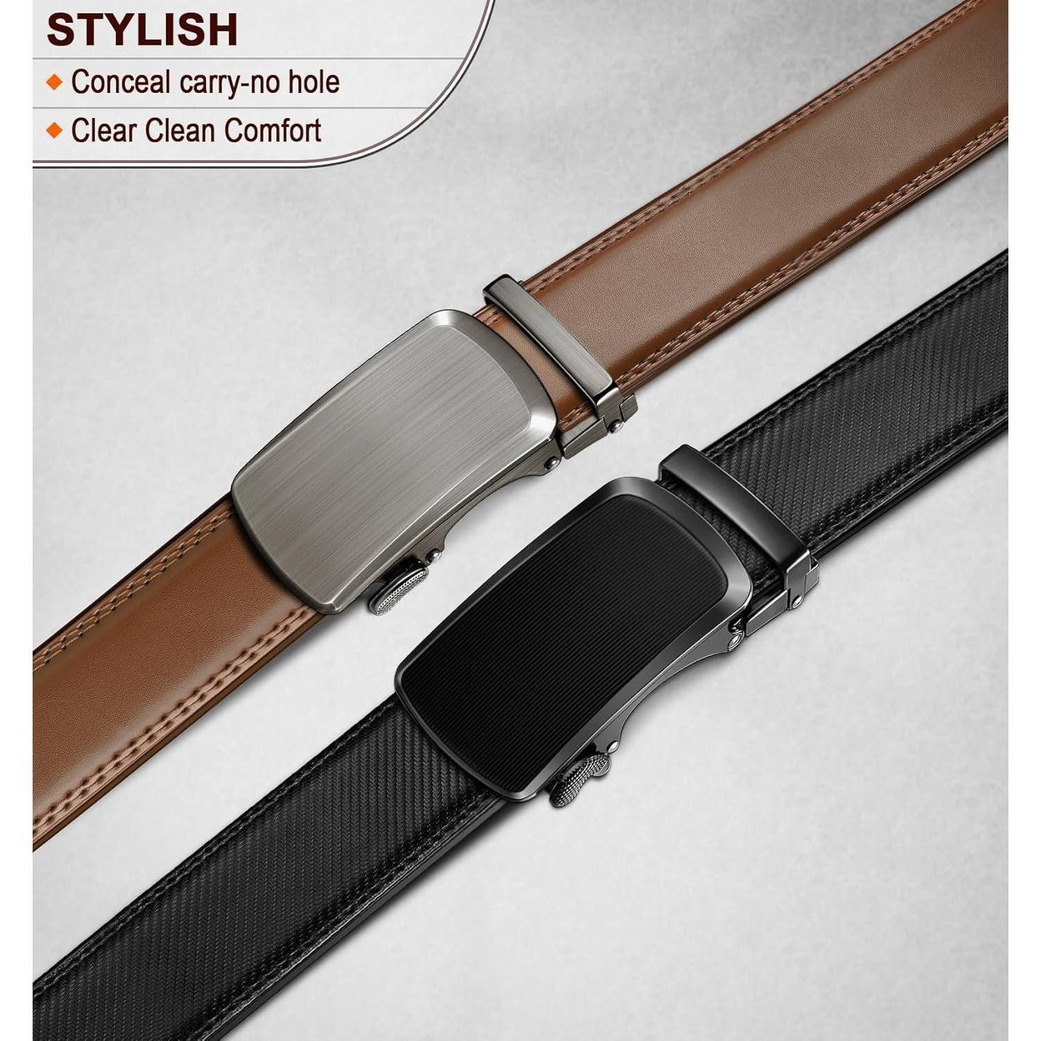 LuxusKollektion Ledergürtel Gürtel Herren 2er Set Automatik Ledergürtel Ver günstig online kaufen