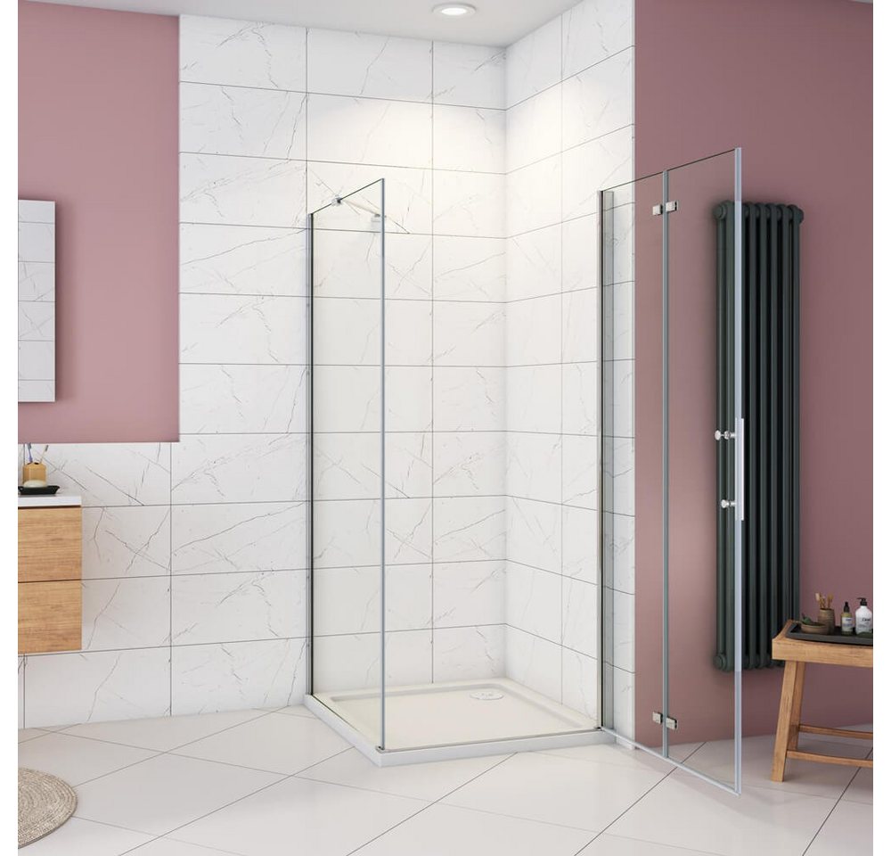 Thumbnail - duschspa Eckdusche 6mm Eckeinstieg Duschkabine Duschtür Falttür Scharniertür, BxT: 70x70 cm, Einscheibensicherheitsglas,...