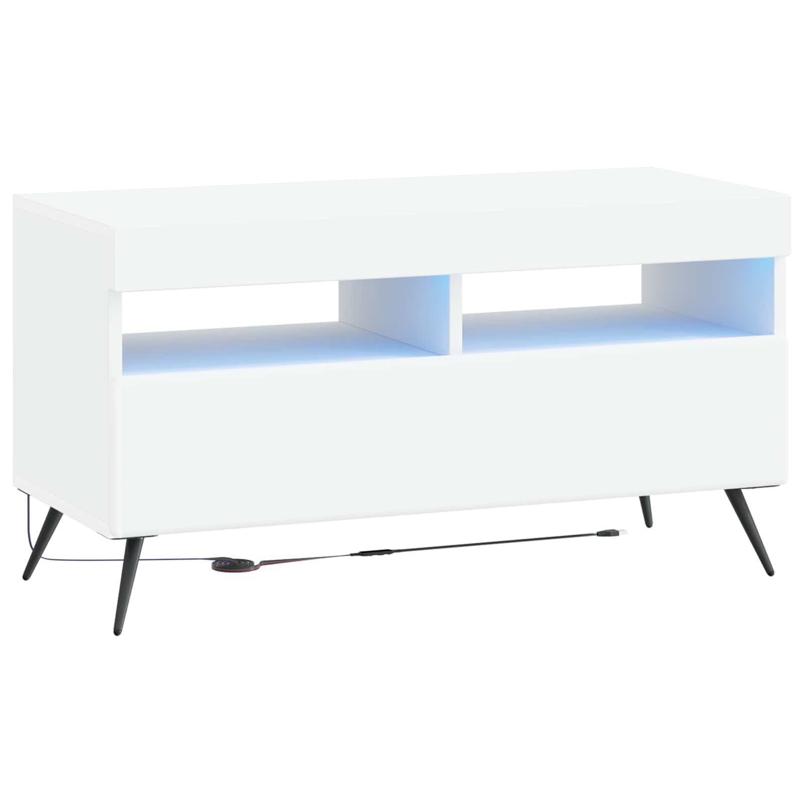 vidaXL TV-Schrank LED-TV-Schrank Weiß Holzwerkstoff