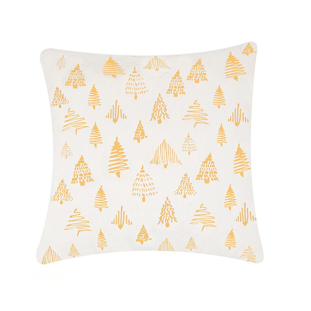 Weihnachts-Kissenbezug Mit Rosa Schneeflocken & Bäumen – 30x50 Cm, Dekokissen Für Sofa & Wohnzimmer