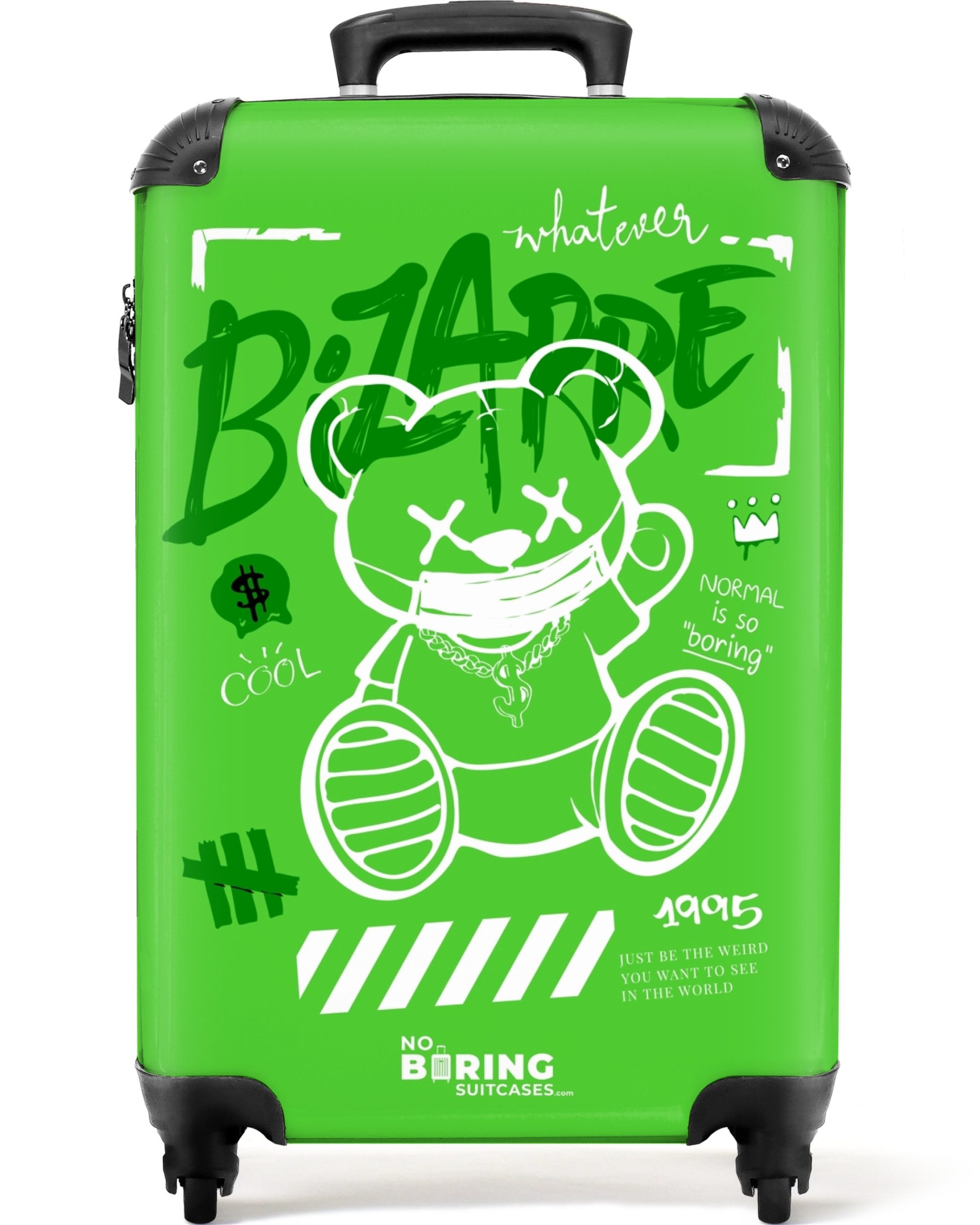 NoBoringSuitcases.com© Hartschalen-Trolley Weiße Silhouette eines Teddybäre günstig online kaufen
