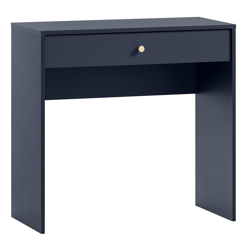 Lomadox Schminktisch ALBENGA-80, in blau mit goldenem Griff