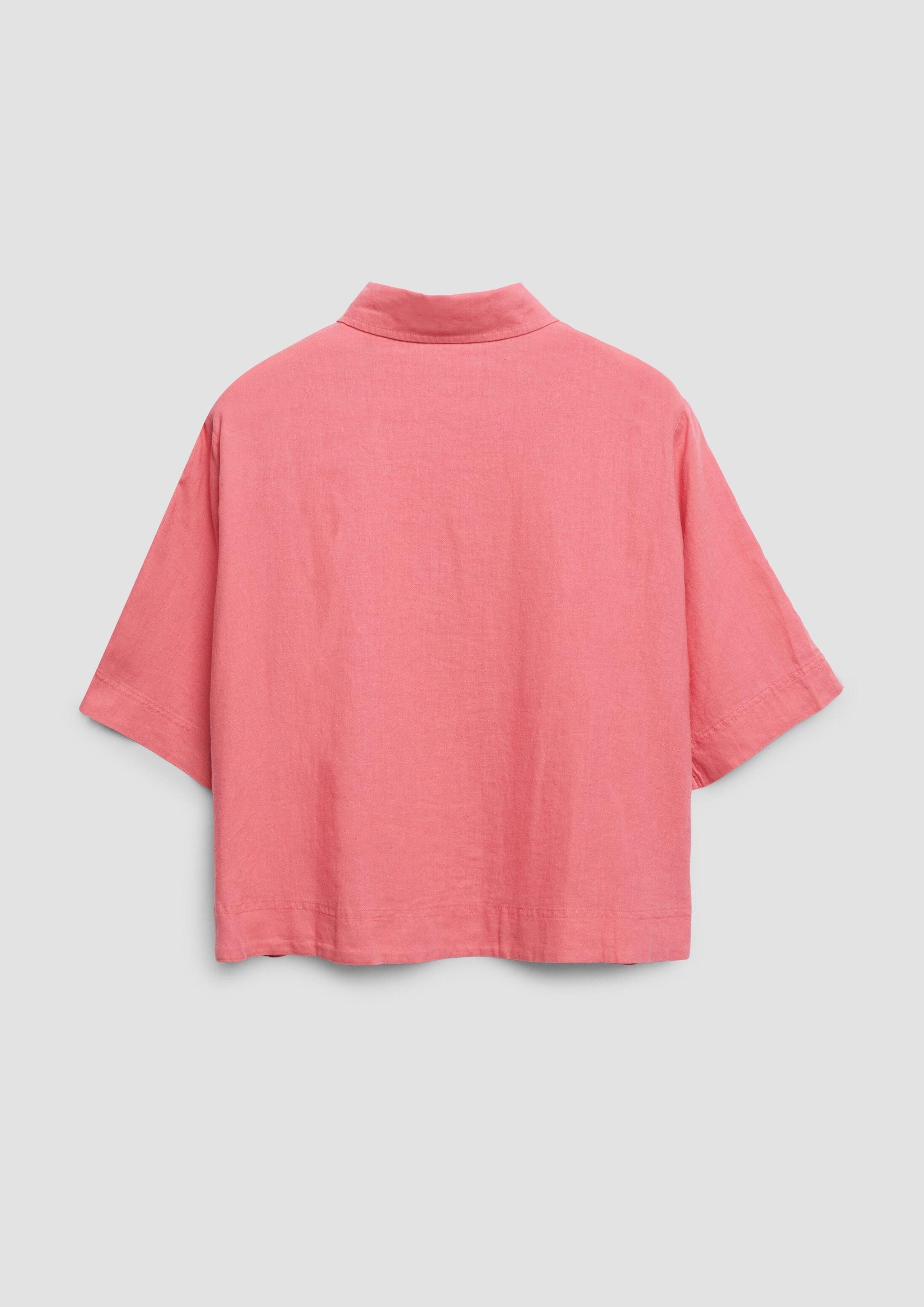 s.Oliver Kurzarmbluse Bluse Kurzarm-Bluse aus Leinenmix