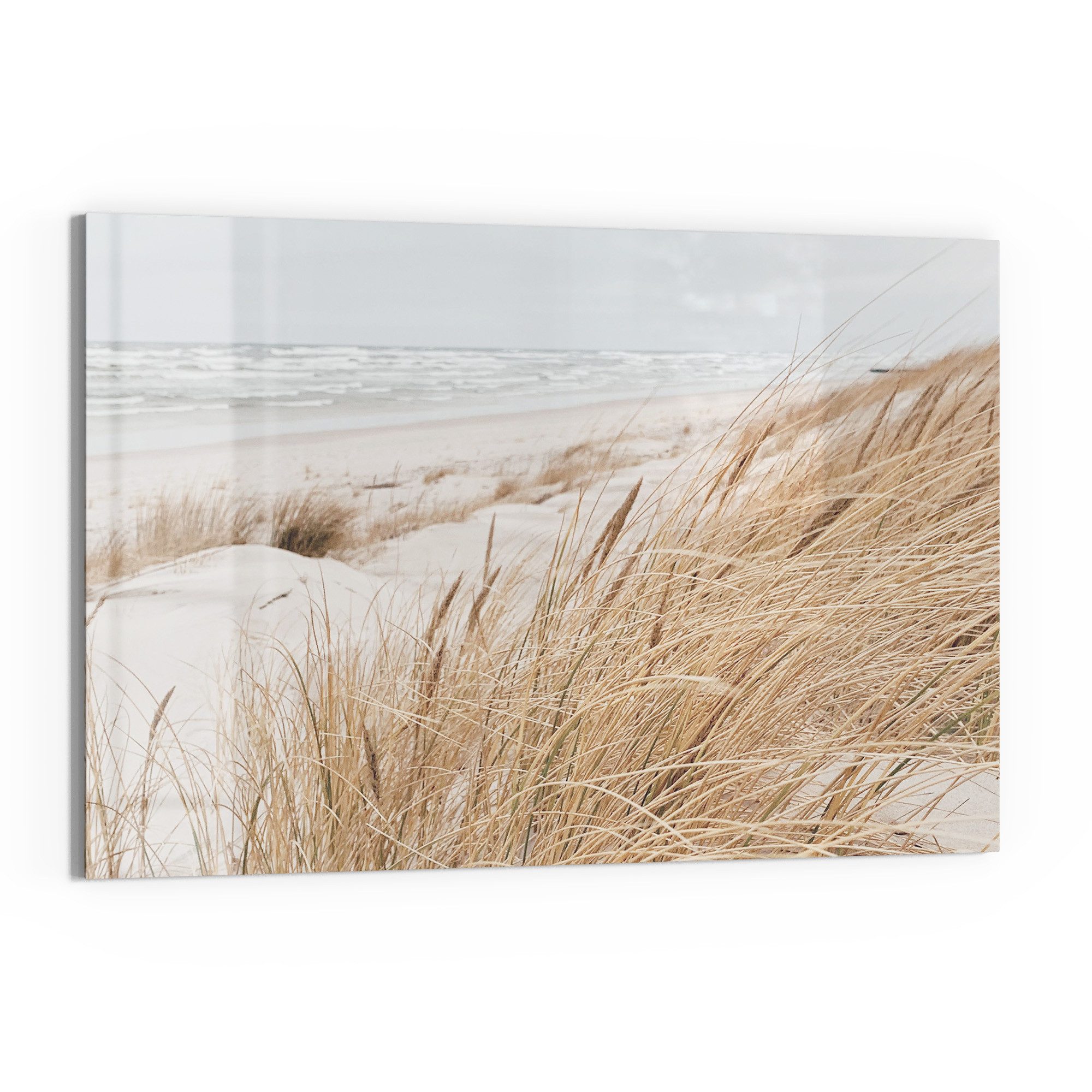 DEQORI Magnettafel 'Winterstrand Stille', Whiteboard Pinnwand beschreibbar