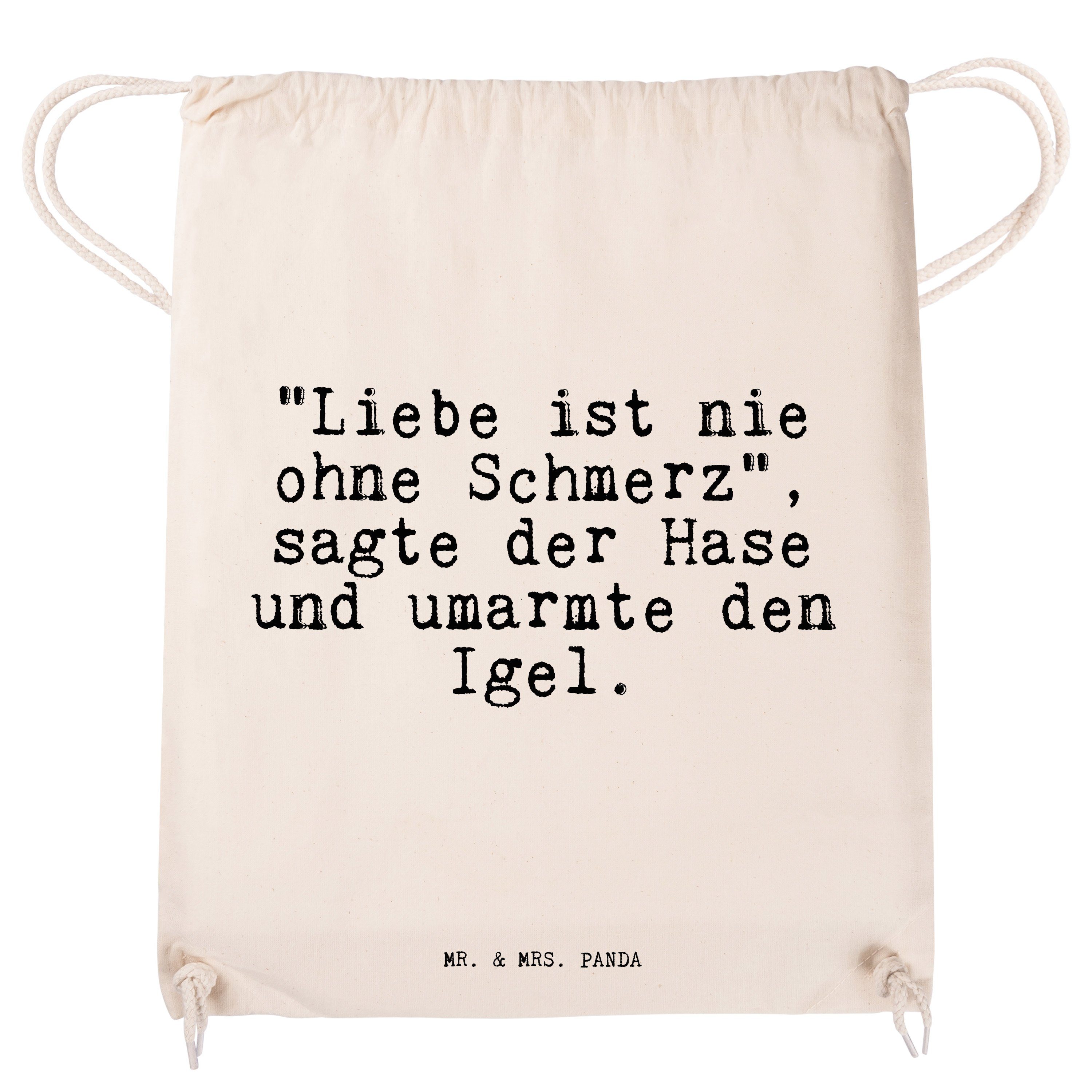 "Liebe ist - - (1-tlg) Transparent Sporttasche ohne... H Geschenk, Mr. Panda Mrs. Liebeskummer Liebe & nie