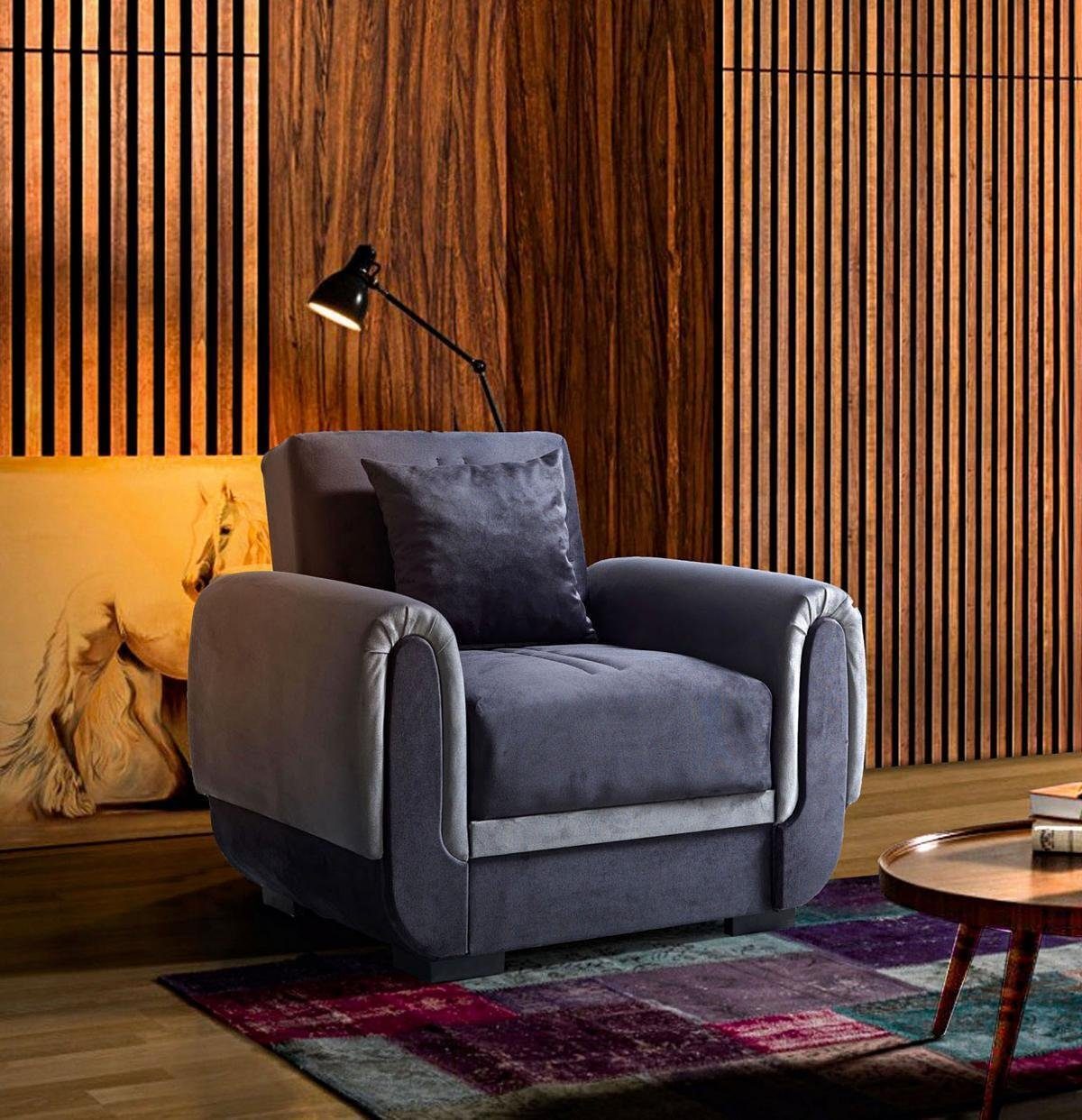 Sitzer Sitzer Modern Sessel 2 Sessel), (3 2x Komplett Sofagarnitur Made JVmoebel / Europe Textil Wohnzimmer-Set Sofa, 3+2+1+1 In / Sitzer