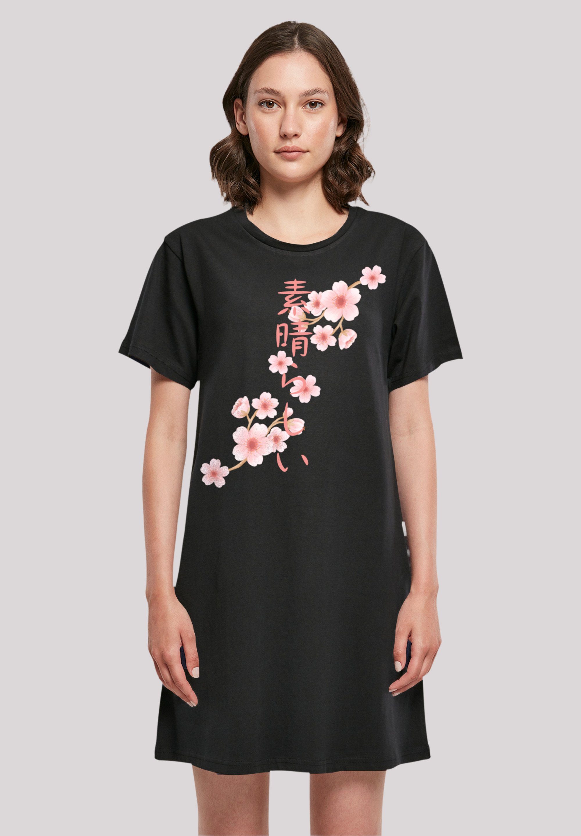 Print Shirtkleid T-Shirt Asien Kleid F4NT4STIC Kirschblüten