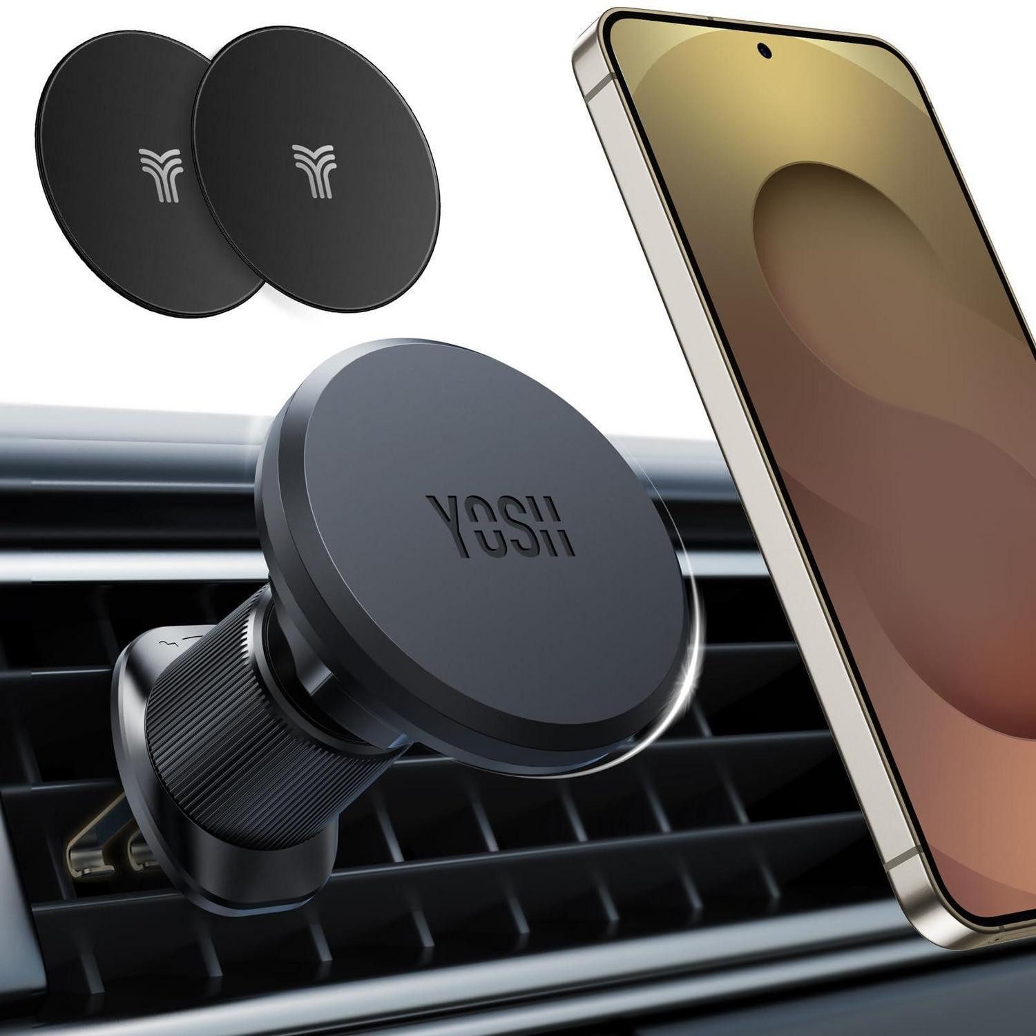LuxusKollektion Handy-Halterung Handyhalterung Auto Magnet Lüftung Kfz Schwarz [Upgrade 360° drehbar]