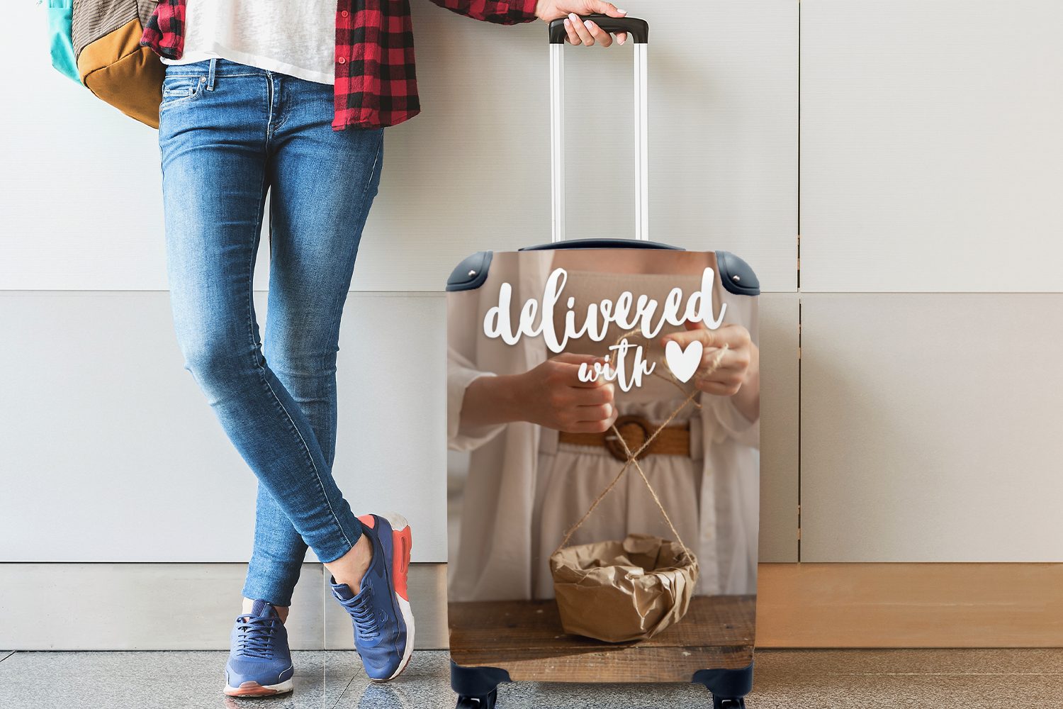 Handgepäckkoffer Rollen, Handgepäck Zitate, mit Liebe Reisekoffer 'Mit Trolley, rollen, für Ferien, - MuchoWow 4 - Sprichwörter befreit' Reisetasche