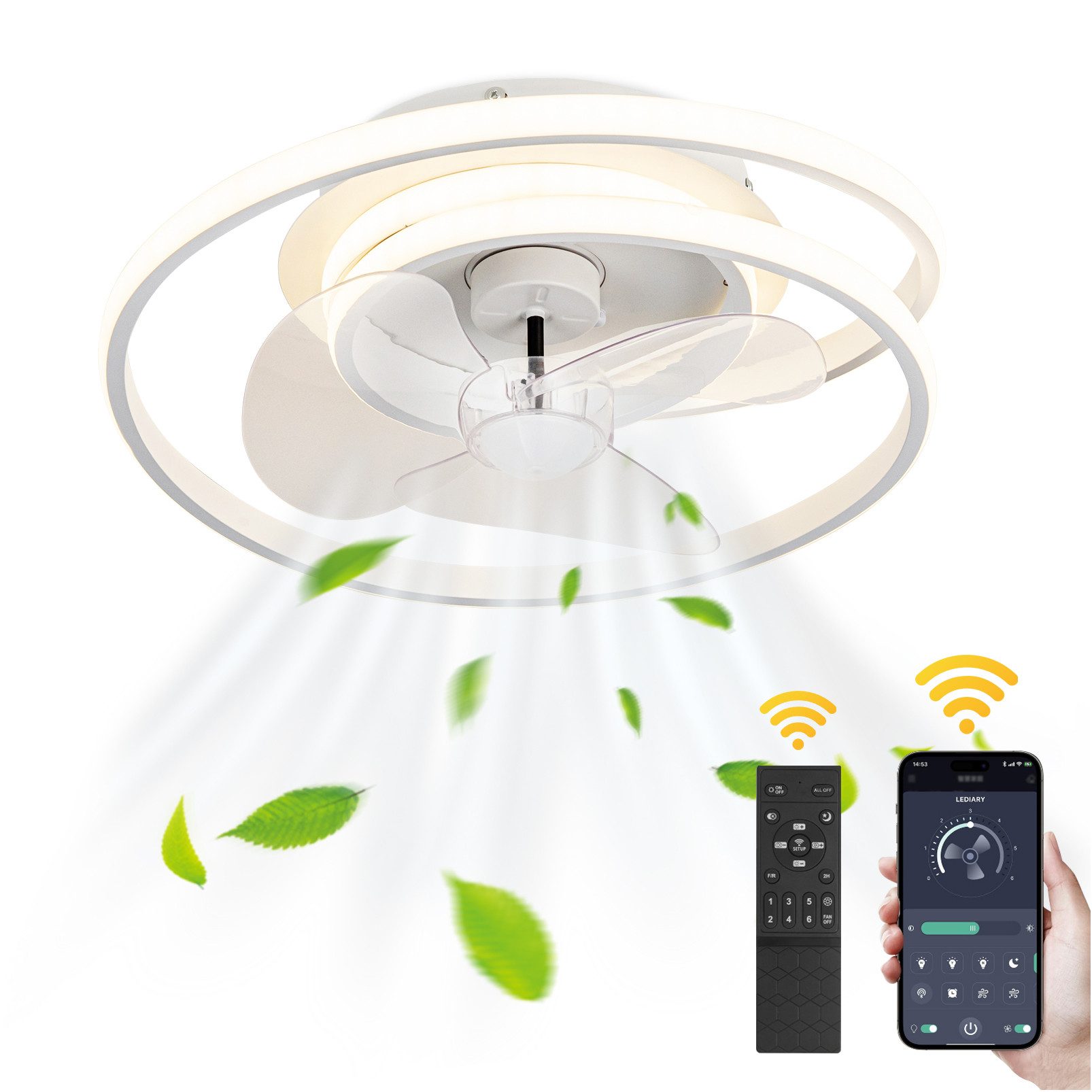 Jibenhome Deckenventilator Deckenventilator mit Beleuchtung, Leise, 6 Gesch günstig online kaufen