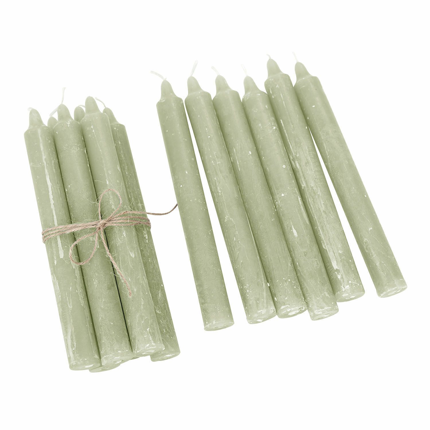 Mirabeau Stumpenkerze Kerze 12er Set Bauceau salbei (12er Set, 12er Set), n günstig online kaufen