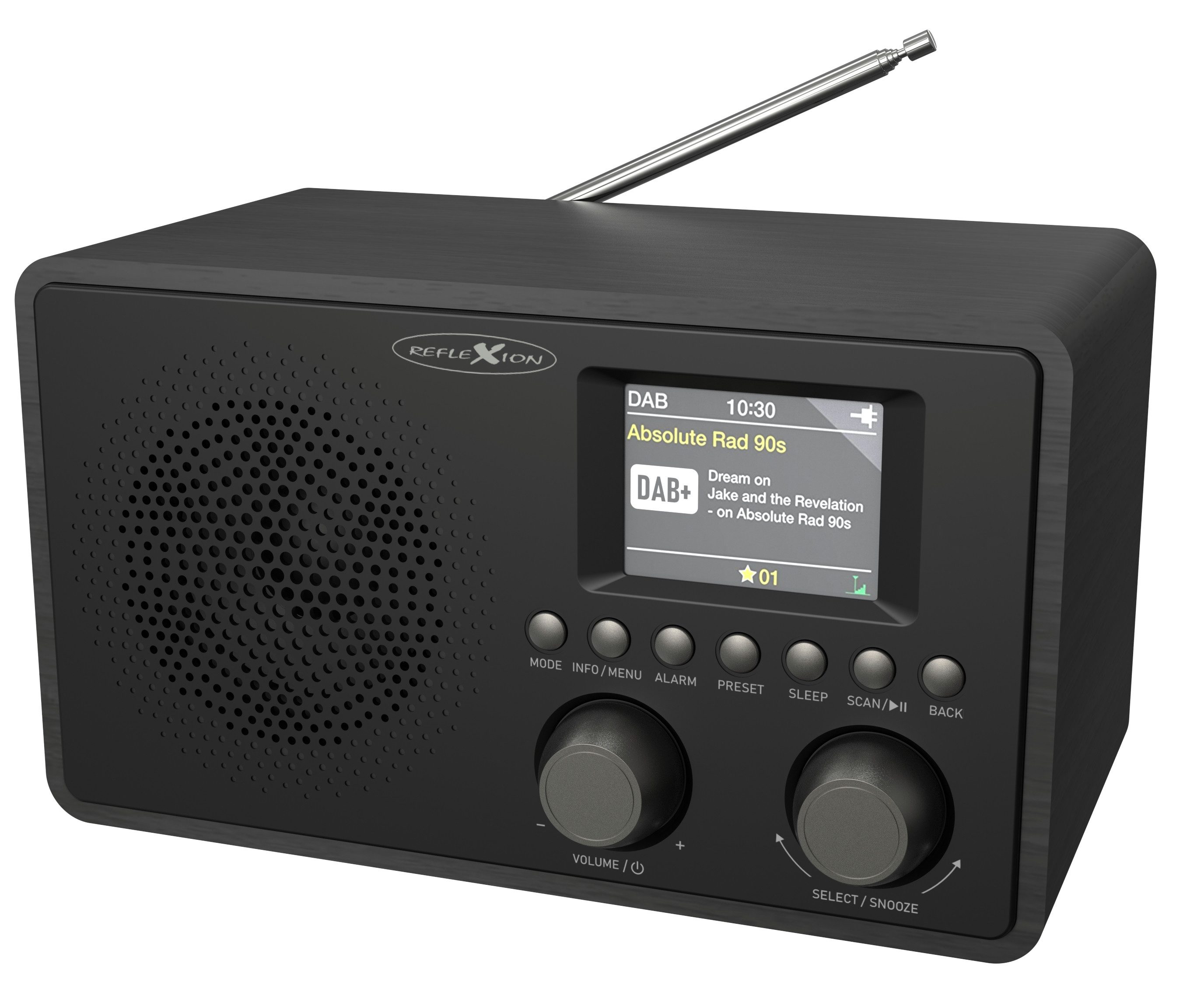 Reflexion HRA1824DAB+ Radio mit Bluetooth, UKW, USB, AUX-IN Digitalradio (DAB) (Digitalradio (DAB), 40 W, 2,4 Zoll Farbdisplay, Dual-Alarm & Sleep-Timer)