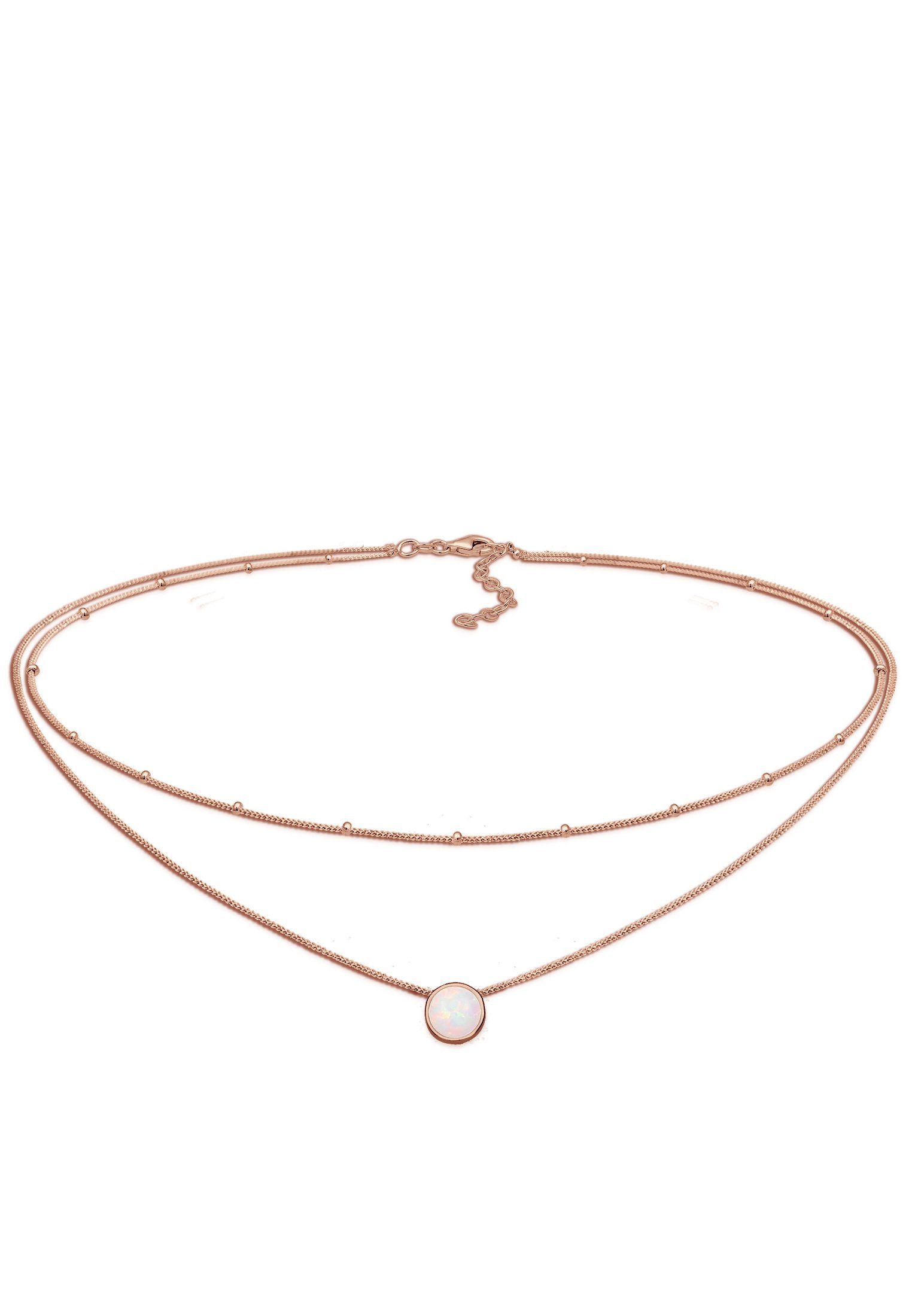 Elli Choker Choker Layer Opal Kugelkette 925 Silber
