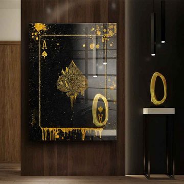 DOTCOMCANVAS® Acrylglasbild, Blattgoldbild, Elegant, Gold, Goldbild, Hochkant, Schwarz