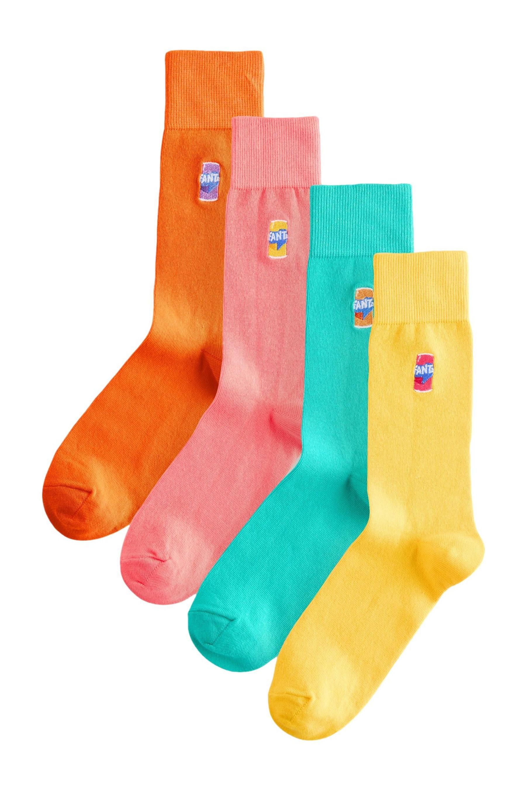 Socken Socken mit Fanta-Stickerei, 4er-Pack