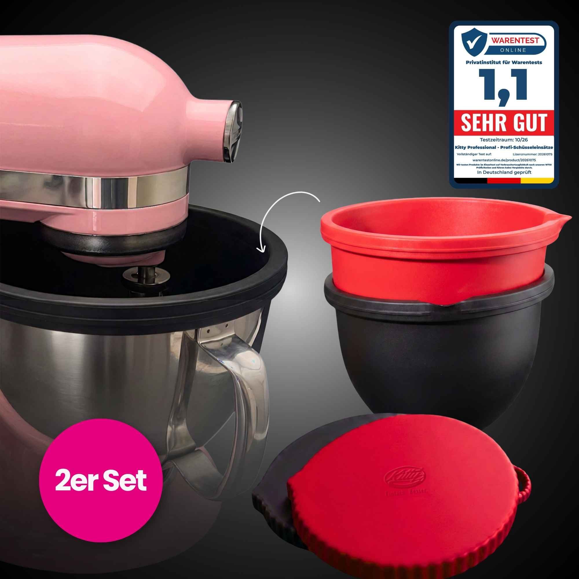 Kitty Professional Küchenmaschinenschüssel Dolly - 2er Set Profi-Schüsseleinsätze kompa. mit KitchenAid, (4-tlg)