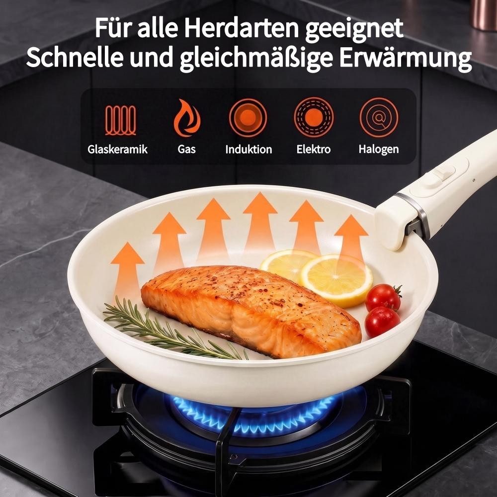 FOHERE Pfannen-Set 4-teiliges Antihaft-Pfannenset mit abnehmbarem Griff, (Set, 4-tlg) – Bild 3 von 5