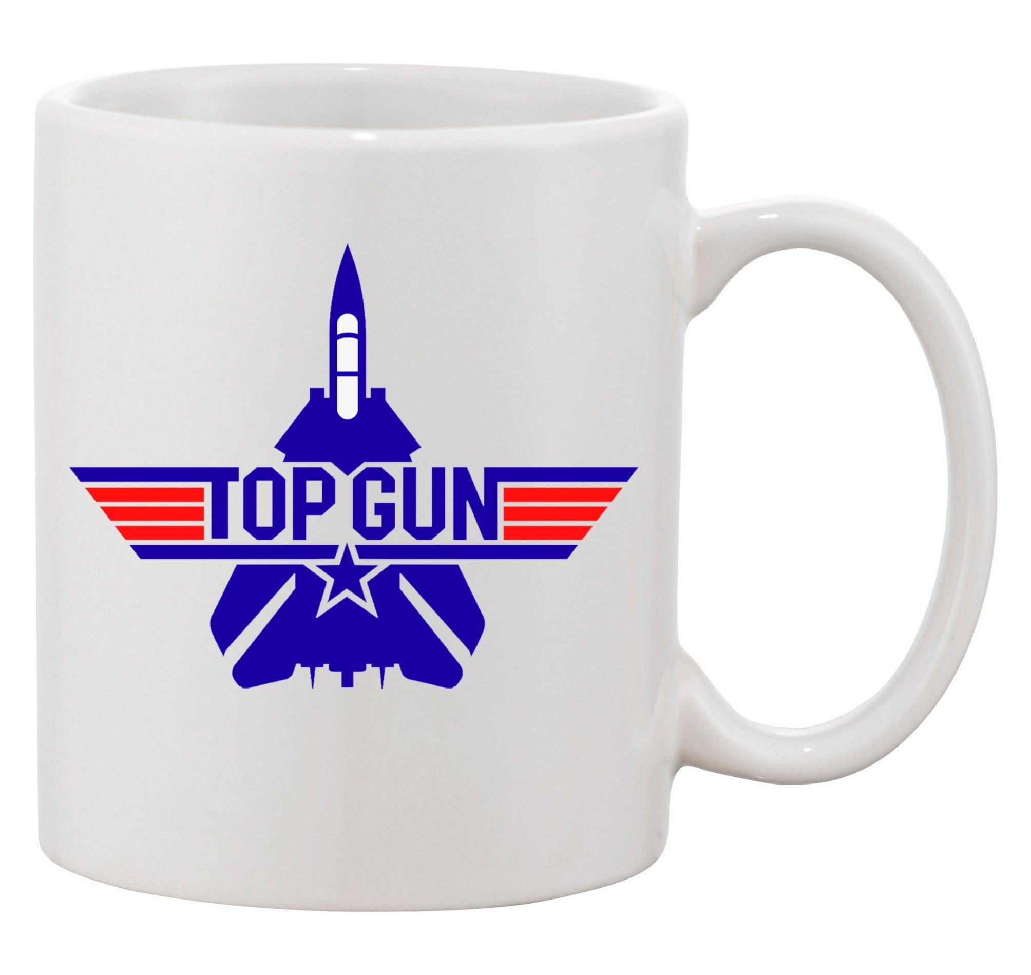 Blondie & Brownie Tasse Top Gun F-14 Tomcat 80s 90s Vintage Film Kino Maverick, Keramik Weiss XXL (600ml)