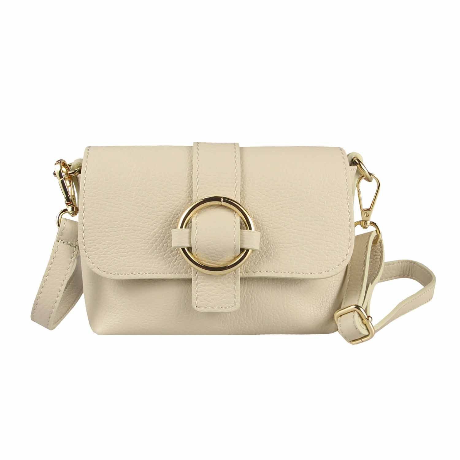 Schultertasche MADE IN ITALY Damen Leder Tasche Crossbody Umhängetasche Smartphone